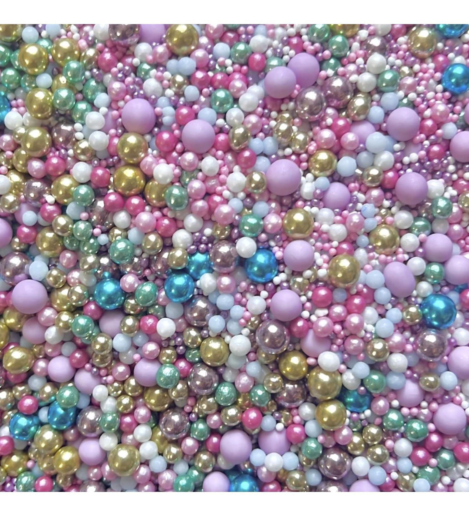 Easter mothers day sprinkles for cakes cupcake edible toppers sprinkle mix blend lilac pink yellow white pearls party decoration baking biscuits cake topper balls chocolate balls WHIMSICAL