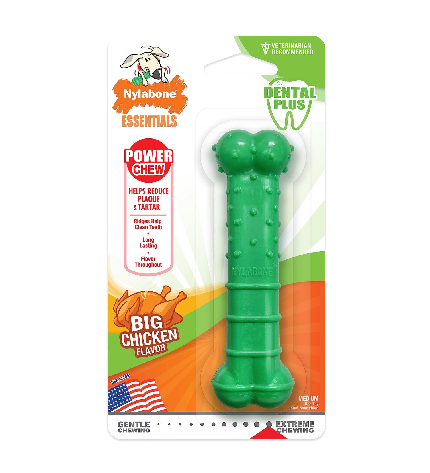 Nylabone Power Chew Chicken Dental Chew Toy Medium - for Dogs up to 16kg - Buy Online on SooperMarket.com