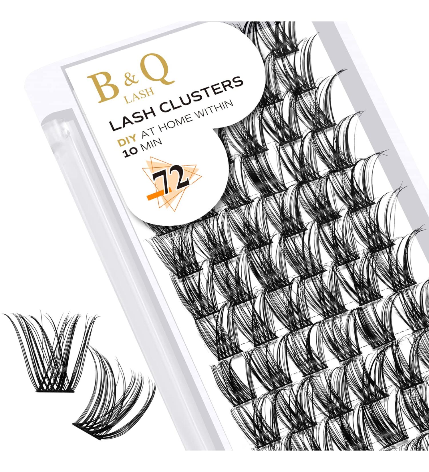Cluster Lashes D Curl 12mm - 72 Clusters for DIY Volume Eyelash Extensions - Soft Wispy Individual Lashes - B&Q Lash Clusters - D-12mm - Buy Online on SooperMarket.com