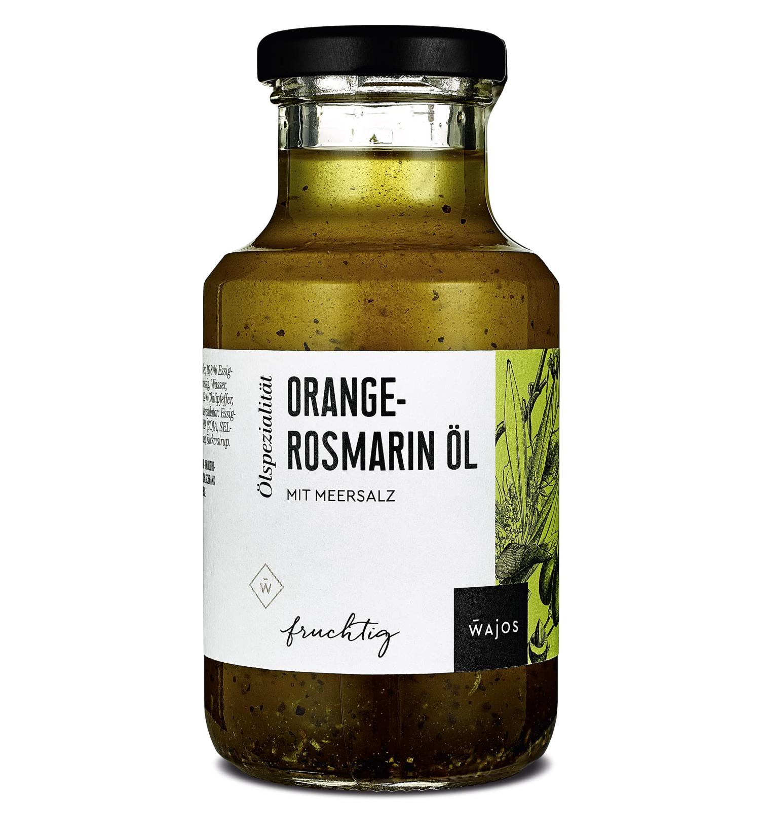 Wajos Orange-Rosemary Oil 250ml Fruity Seasoning Oil for Mediterranean Cuisine | Premium Rapeseed & Olive Oil Blend - Buy Online on SooperMarket.com