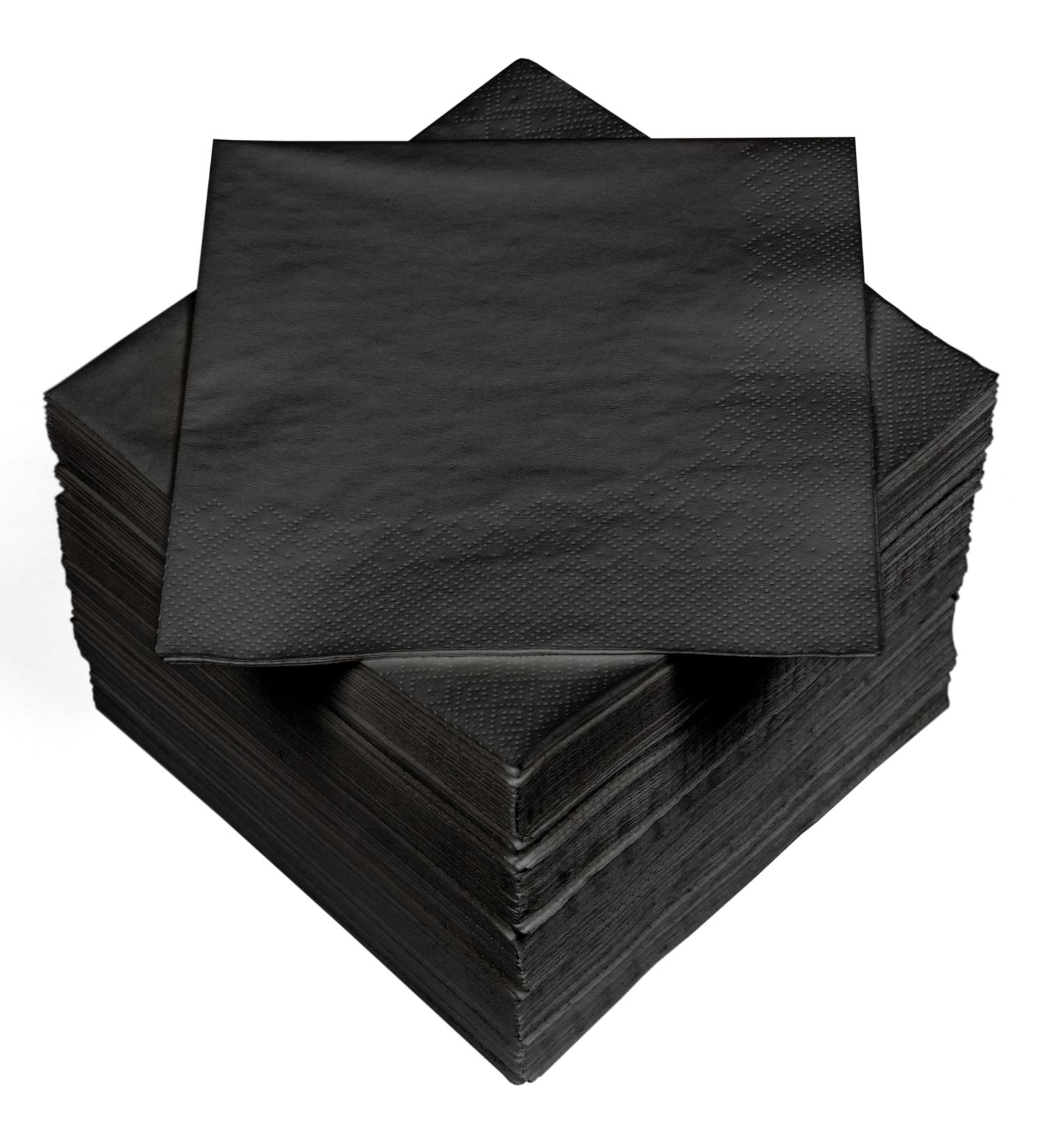 HEKU 100 Black Napkins | 3-Layer 33x33cm | Stylish & Highly Absorbent | Uniform Quality for Events & Gastronomy | Practical 5-Pack - Buy Online on SooperMarket.com