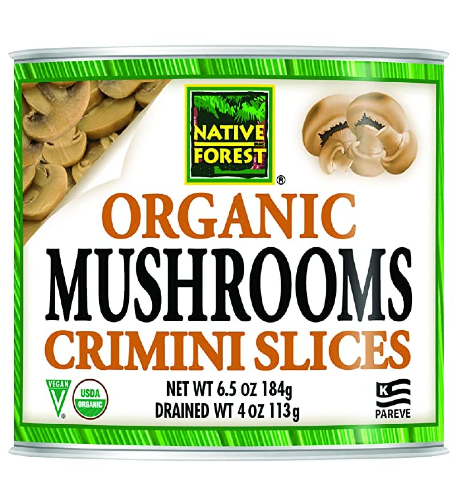 Organic Sliced Crimini Mushrooms 4 Ounce Cans (12 Count) 1 Pack