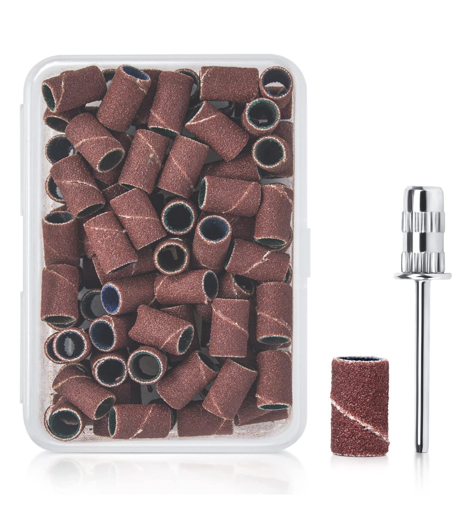 AORAEM 100PCS Nail Sanding Bands Set for Nail Drill - Professional 2.35mm Mandrel Bit for Gel Manicures and Pedicures - Buy Online on SooperMarket.com