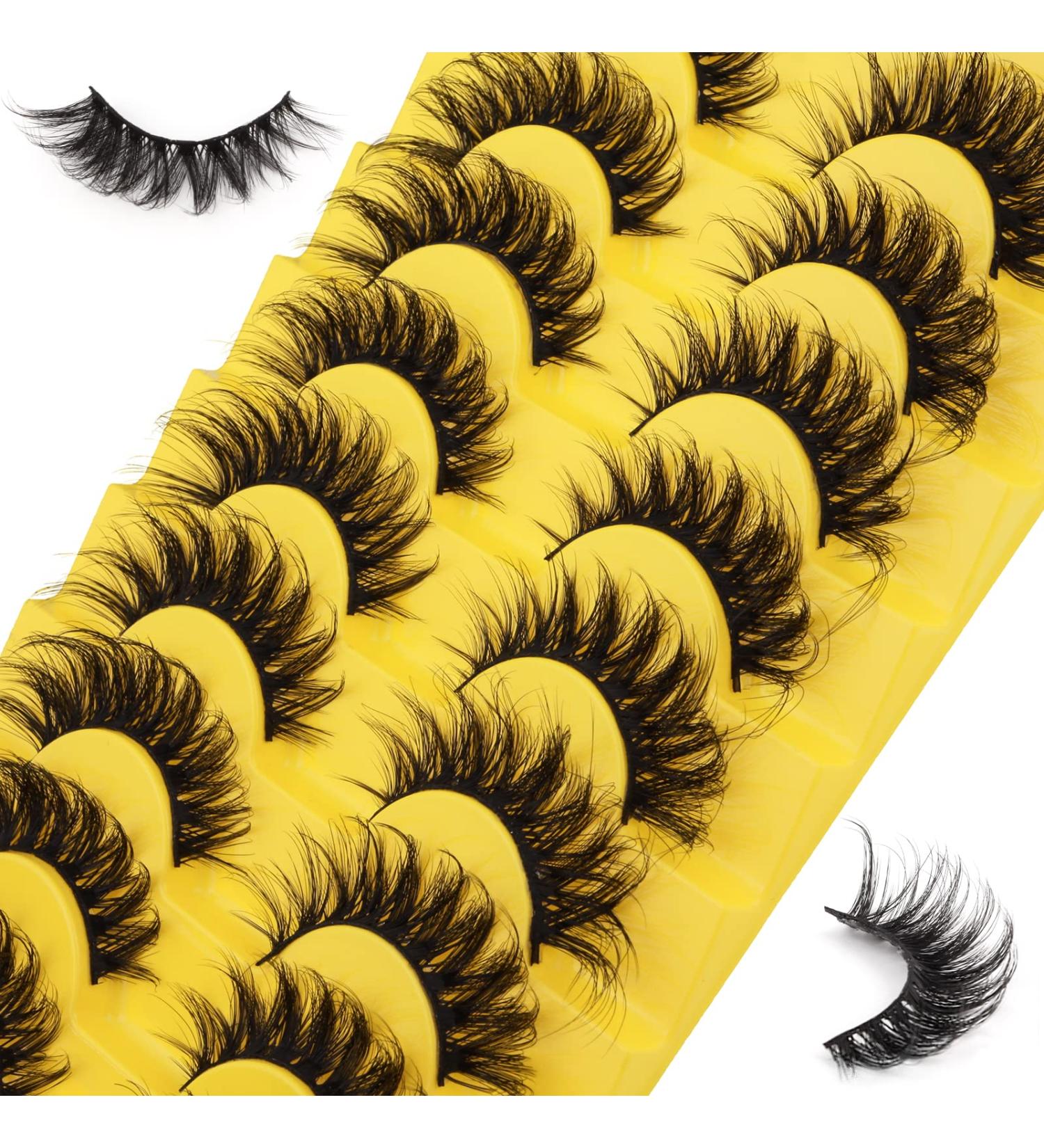 6D Cat Eye False Eyelashes - 9 Pairs of Natural Curly and Dramatic Fluffy Mink Lashes (G886) - Buy Online on SooperMarket.com