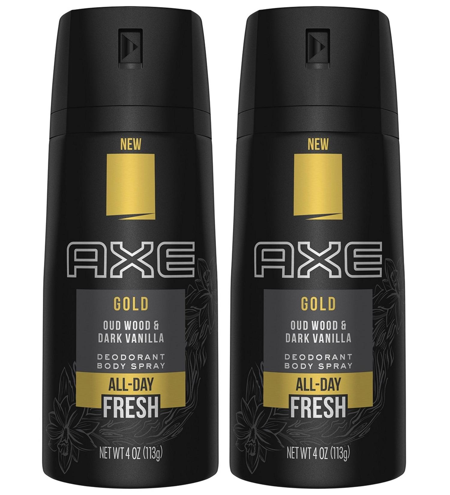 Axe Gold Oud Wood and Dark Vanilla Deodorant Body Spray 4.0 oz - Pack of 2 - Buy Online on SooperMarket.com