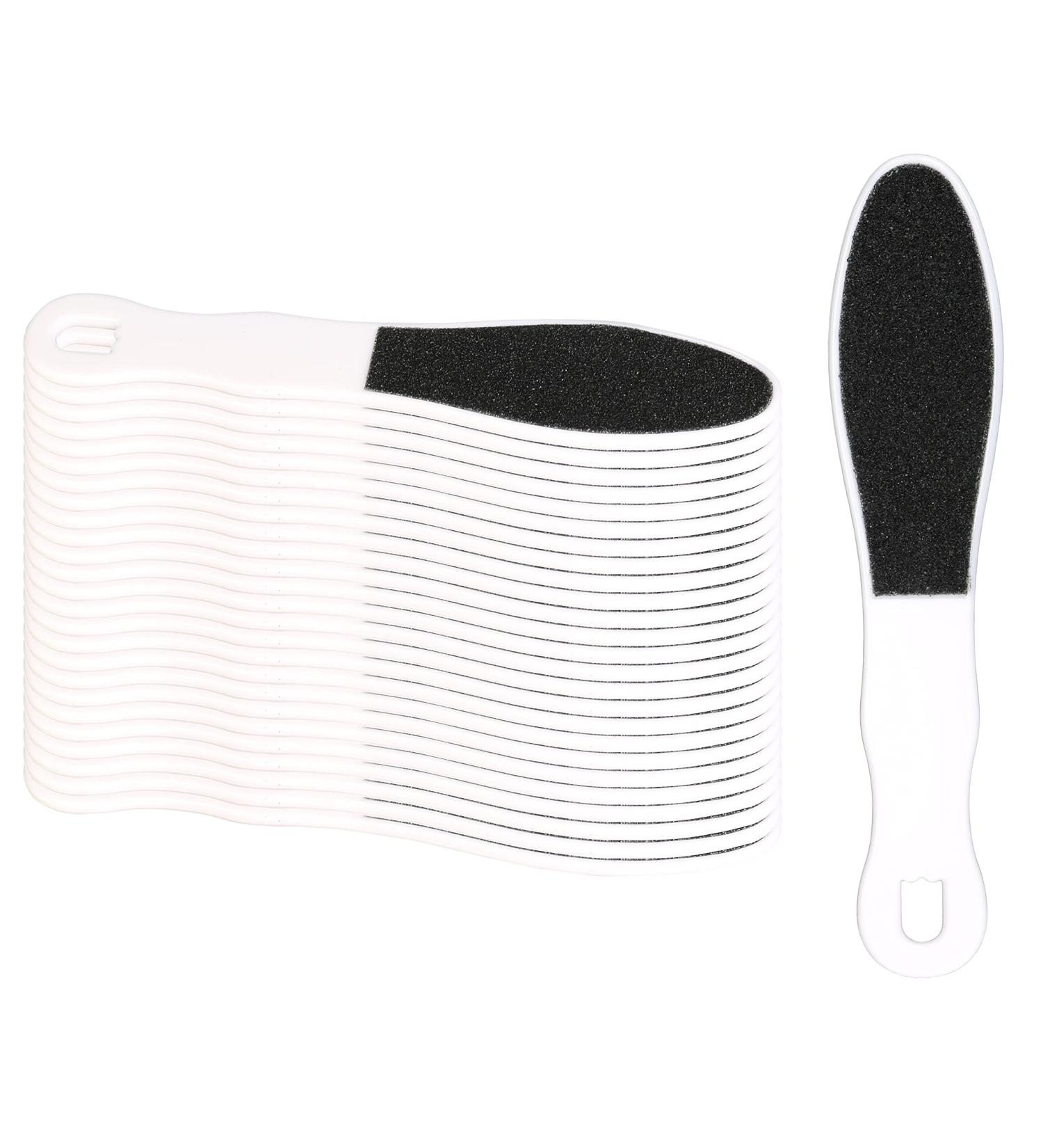 Iconikal 4.75-inch Mini Plastic Emery Board Foot Callus File White 24-Pack