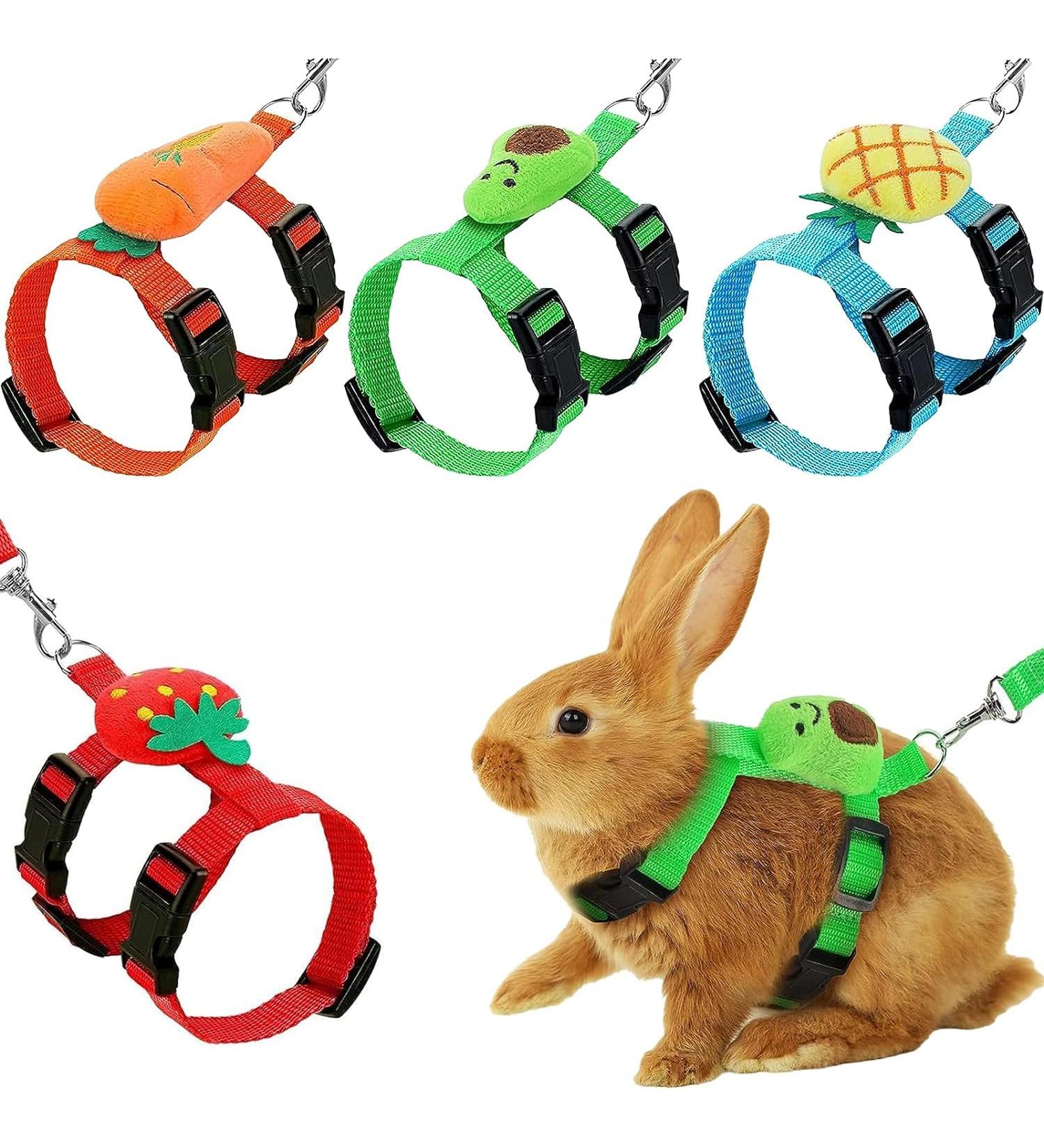 4 sets adjustable rabbit harness and leash set small animal cute waistcoat harness leash ferret harness guinea pig harness ferret leash with decorations for rabbit kitten puppy - Buy Online on SooperMarket.com