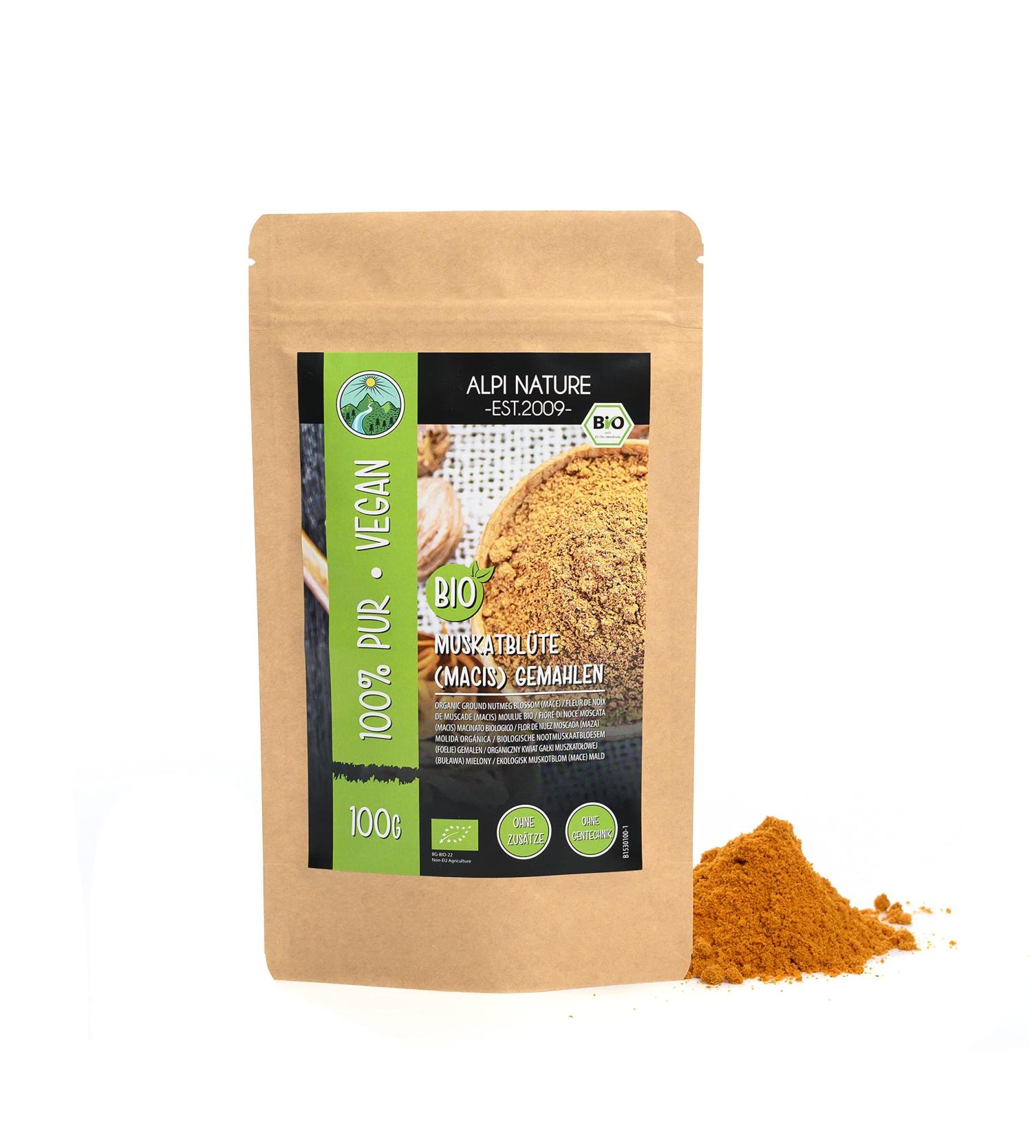 Organic Mace Blossom Powder - 100g (3.5oz) | Natural & Additive-Free - Buy Online on SooperMarket.com