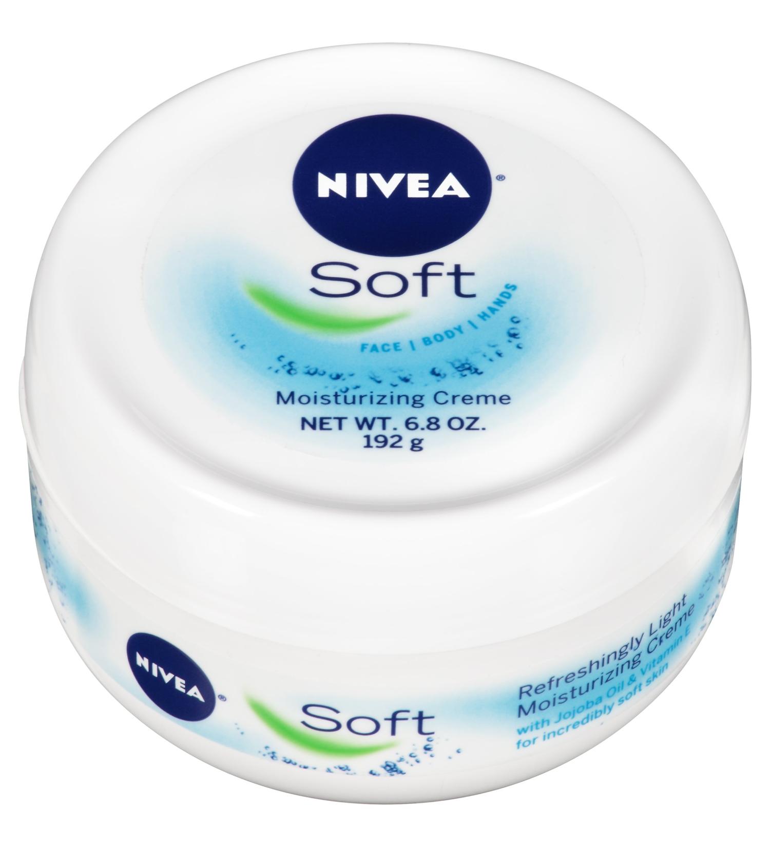 NIVEA Soft Moisturizing Cream 6.8 Oz - Enriched with Jojoba Oil & Vitamin E | Best Face & Body Moisturizer - International Shipping Available - Buy Online on SooperMarket.com