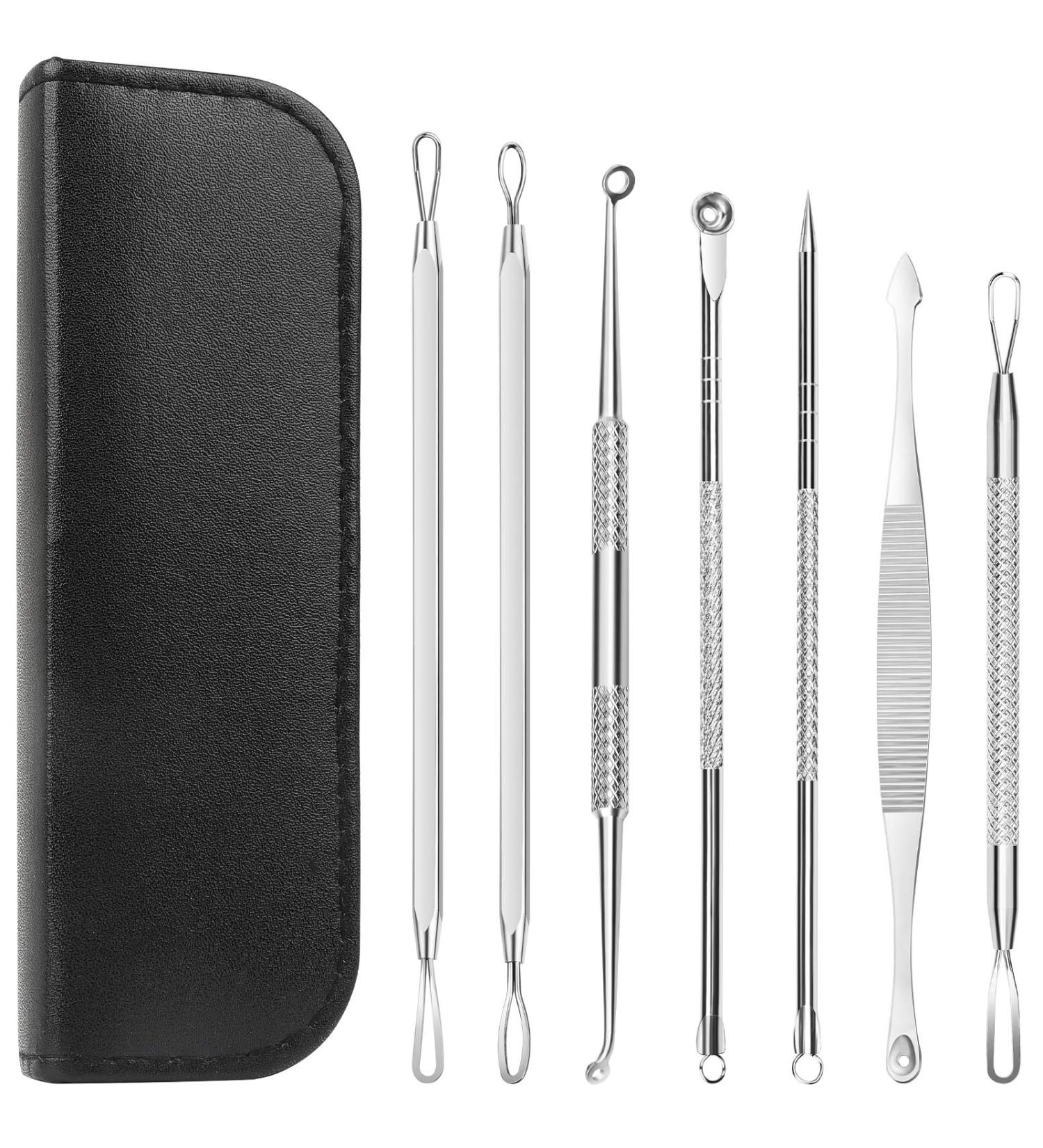 Teenitor 7 in 1 Pimple Blackhead Remover Extractor Tool Kit - Professional Acne Treatment for Nose and Face Skin - Buy Online on SooperMarket.com