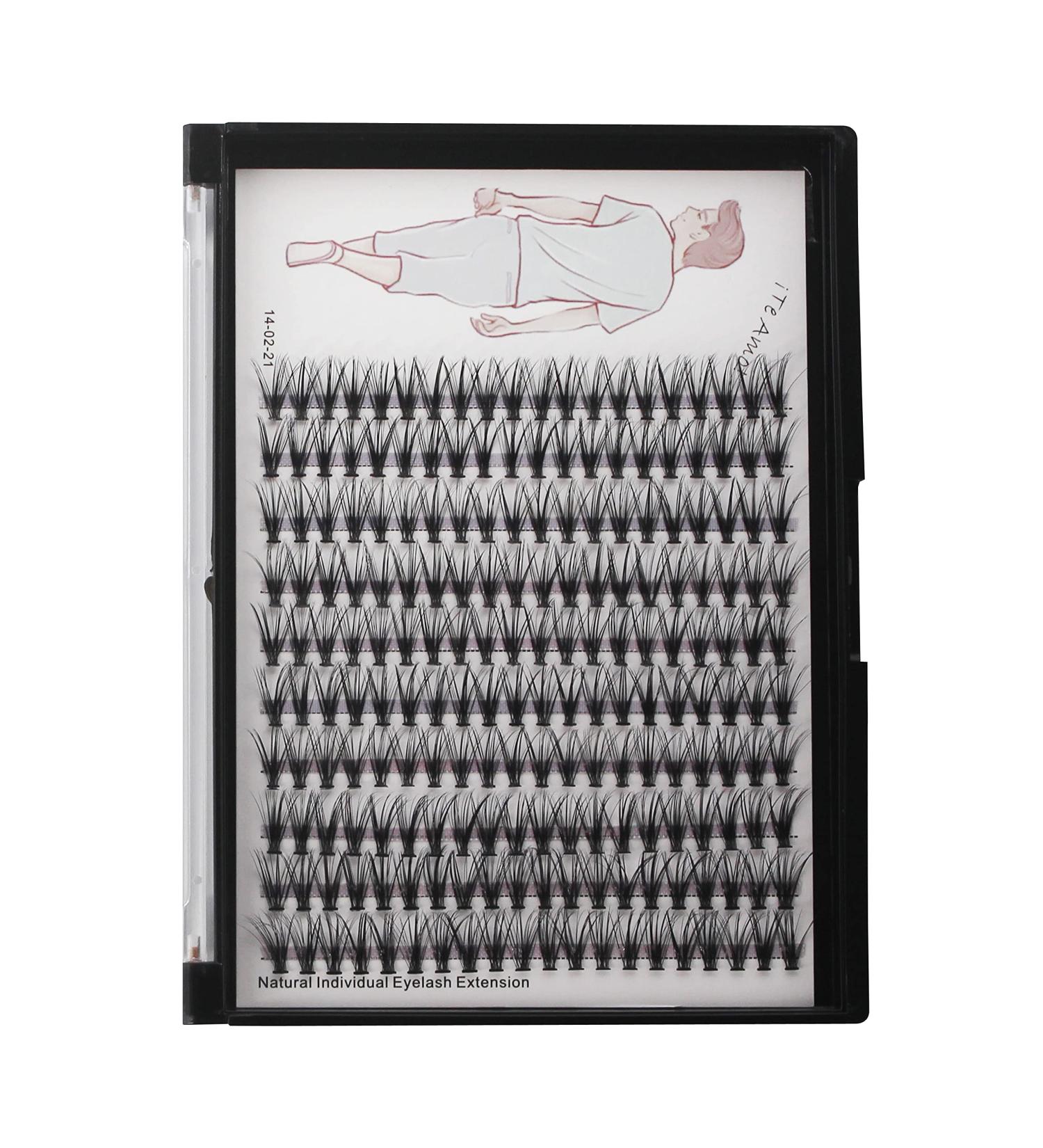 Dedila 8-20mm Handmade Natural Black Soft False Eyelashes - 200Pcs, 20Roots, 0.07mm Thickness D Curl Extensions (13mm) - Buy Online on SooperMarket.com