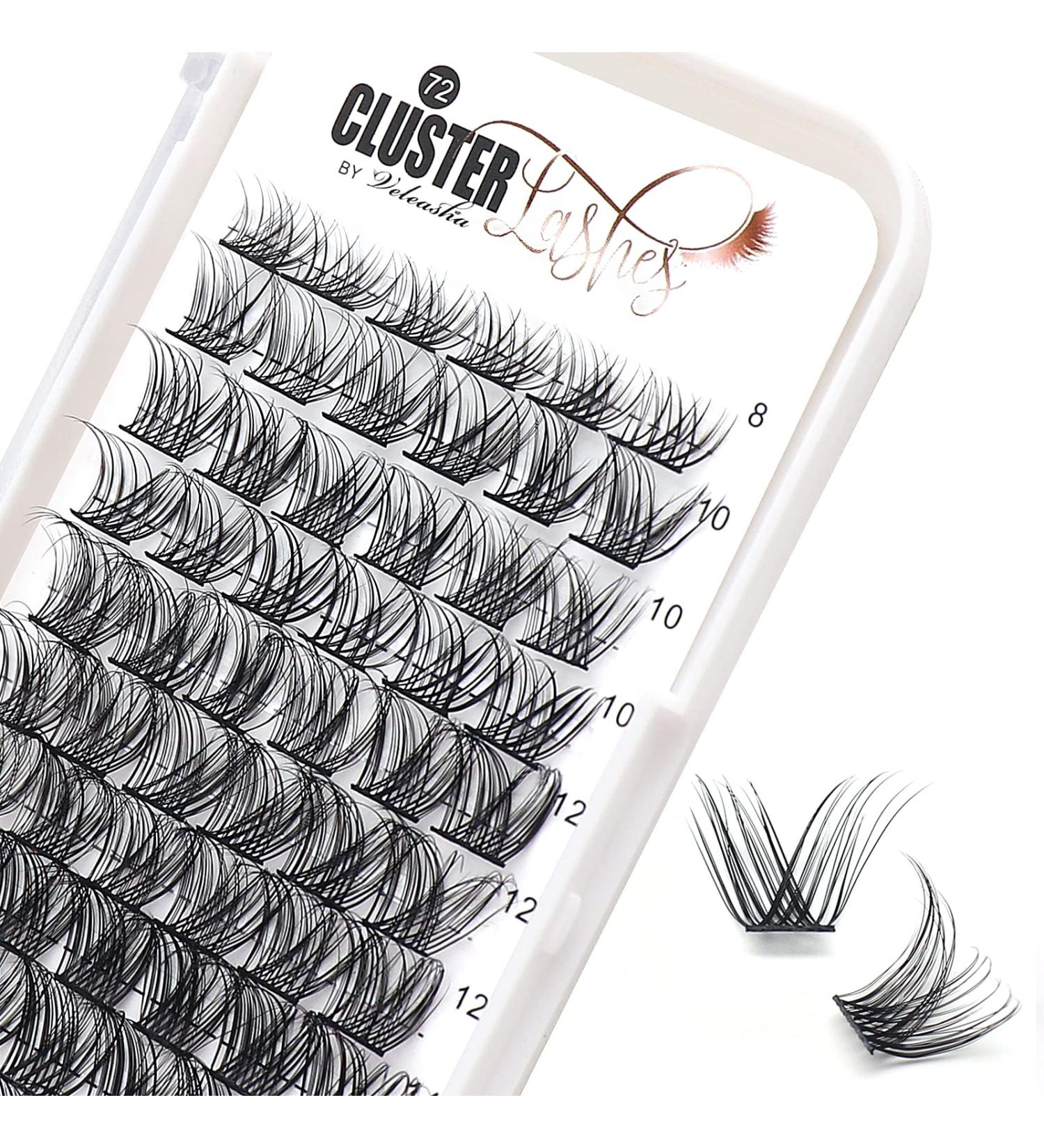Veleasha 72pcs DIY D Curl Lash Clusters | Volume & Natural Look Individual Lashes | 8-16mm Mix Length False Eyelashes for Home Extensions - Buy Online on SooperMarket.com