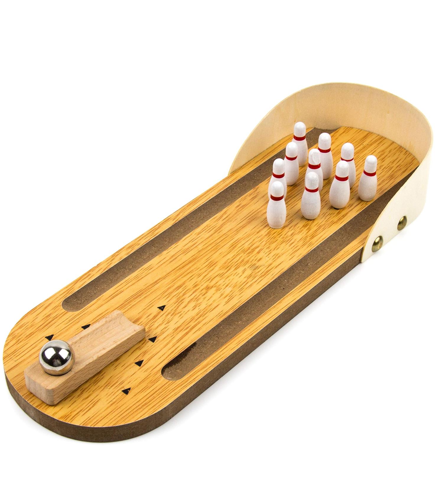 Toysery Mini Bowling Set - Wooden Tabletop Game for Home or Office Fun - Buy Online on SooperMarket.com