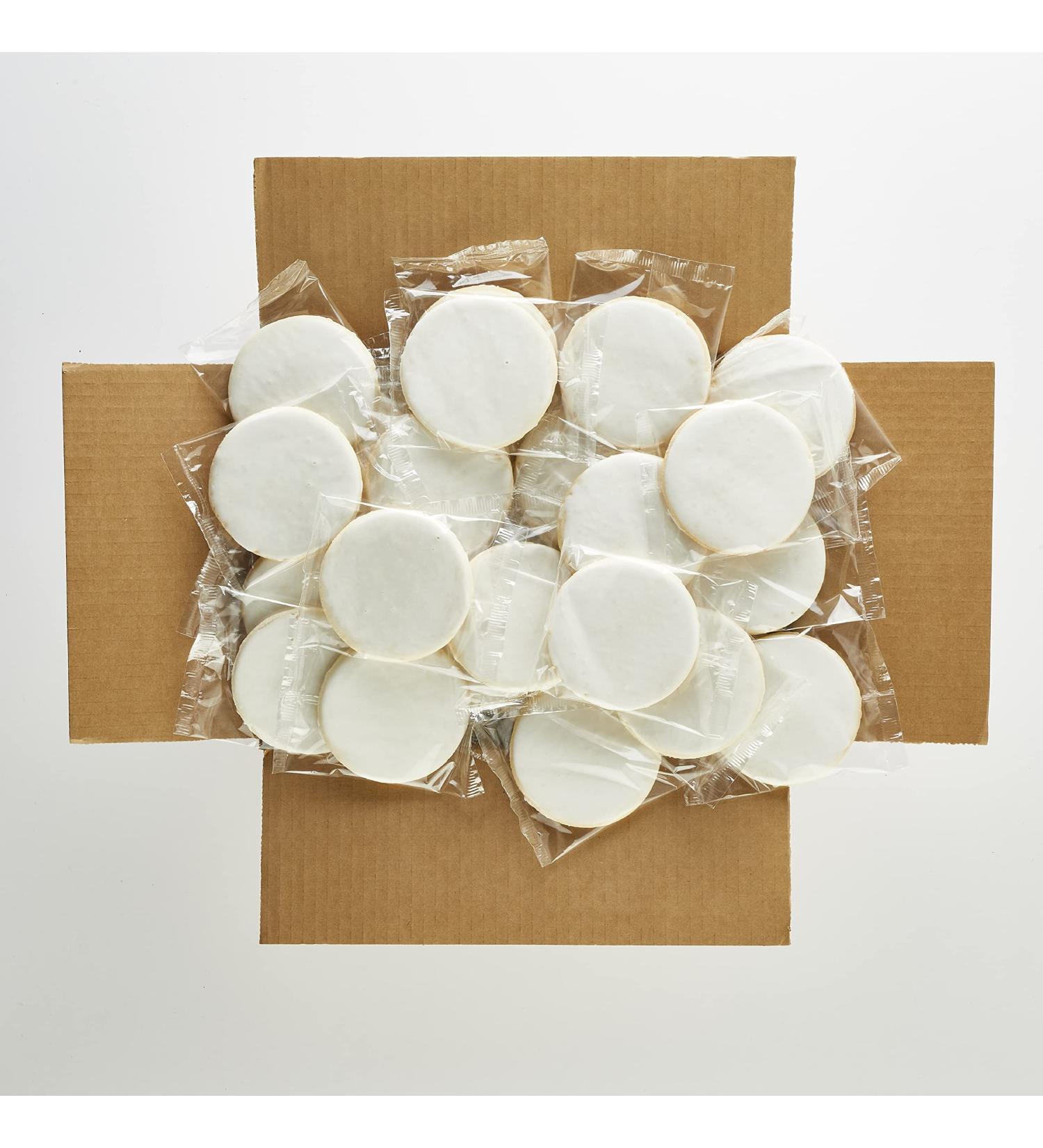 50-Pack Nut-Free White Iced Smiley Cookie Sugar Cookies - Nut-Free Handmade Treats - Buy Online on SooperMarket.com