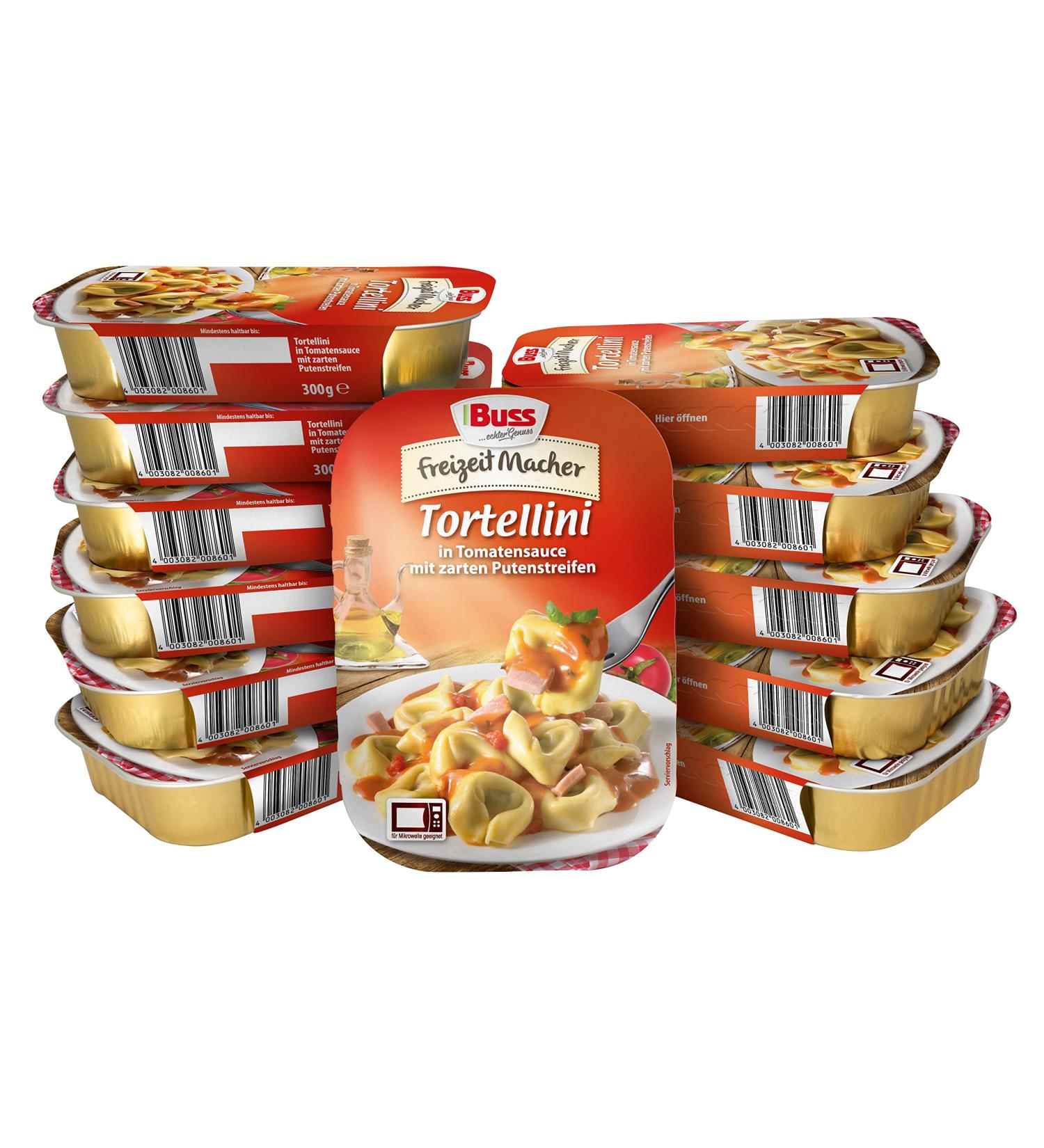 Buss Freizeitmacher Tortellini in Tomato Sauce with Turkey Strips - 12 x 300g - Delicious International Shipping Available - Buy Online on SooperMarket.com