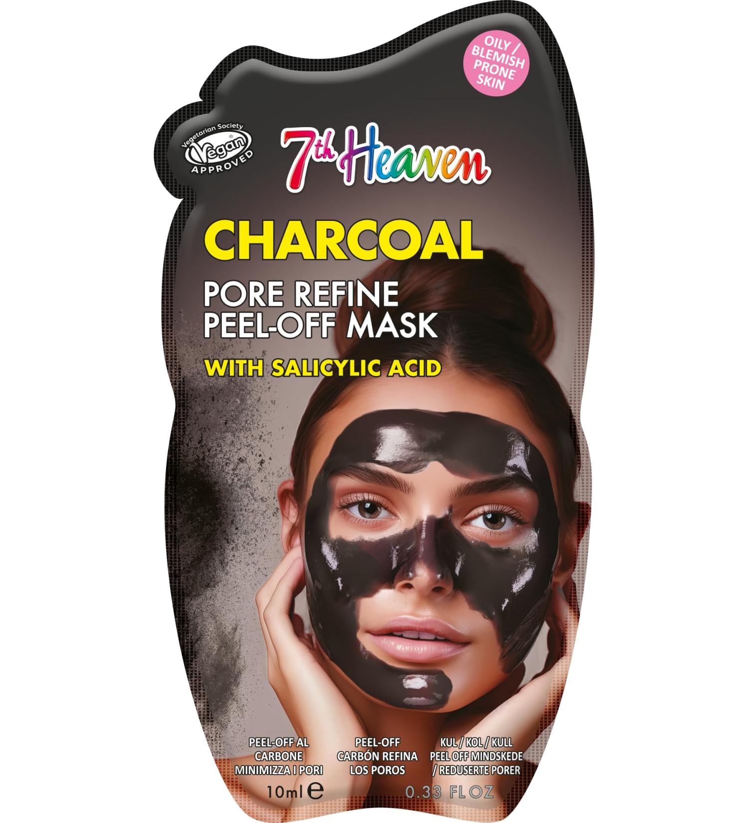 7th Heaven Charcoal Peel Off Face Mask with Salicylic Acid - Pore Refine - Oily and Blemish Prone Skin - Buy Online on SooperMarket.com