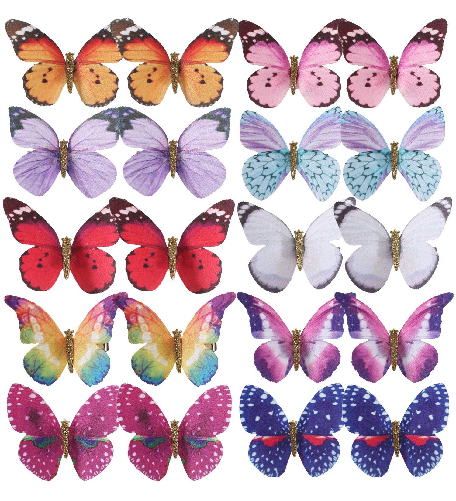 inSowni 20 Pack Multi Colors Butterfly Alligator Hair Clips Barrettes - Wedding Accessories for Women, Girls, Kids - Buy Online on SooperMarket.com