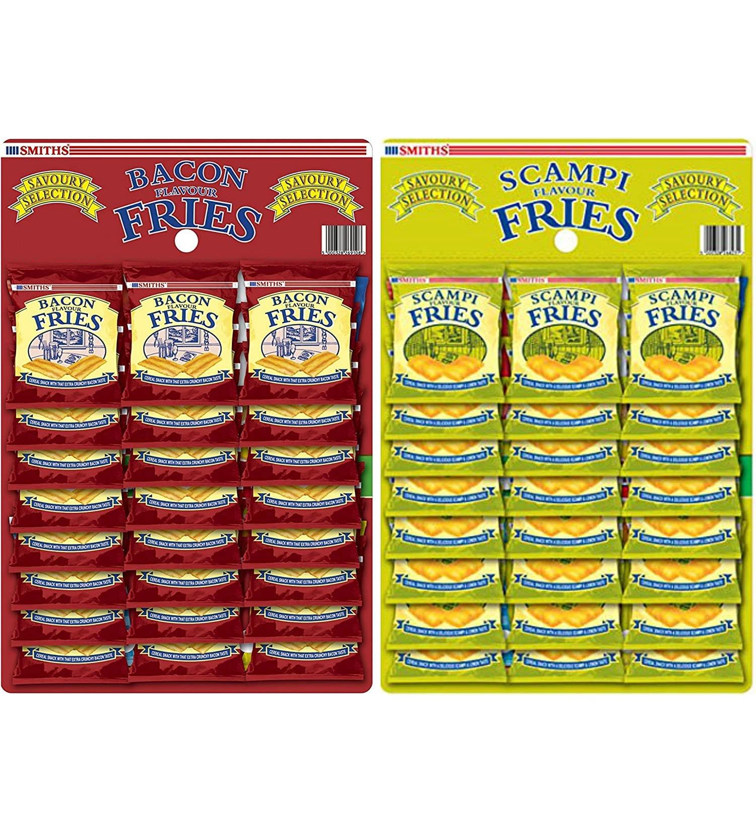 Smith's Savoury Selection Bacon Fries 24 X 24g Pub Card/Scampi Fries 24 X 27g (BACON FRIES & SCAMPI FRIES)