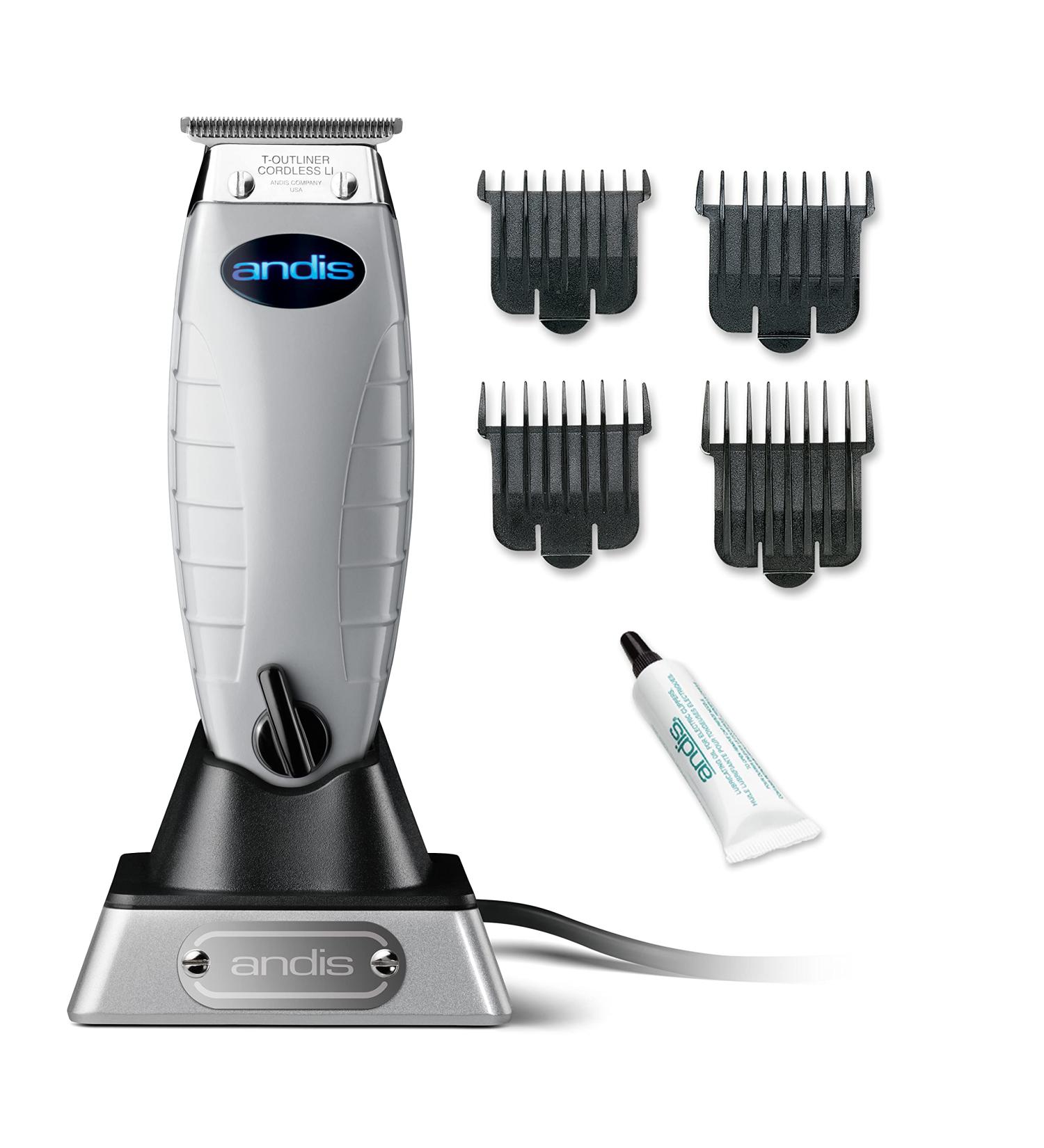 Andis 74000 Professional Corded/Cordless T-Outliner Blade Trimmer - Zero Gapped, Carbon Steel T-Blade, Close Cutting - Grey - Buy Online on SooperMarket.com