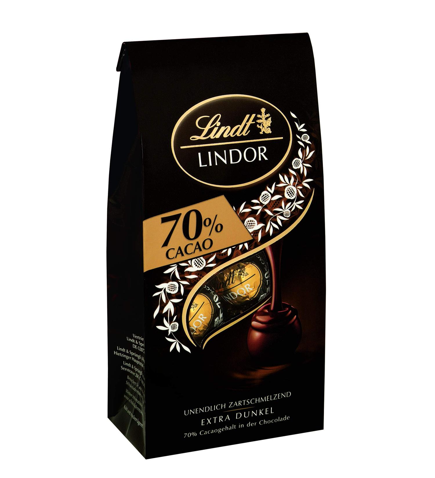 Buy Lindt Lindor Extra Dark Chocolate Balls 70% Cocoa | 137g Gift Pack | Delicately Melting Filling | Praline Treats | International Shipping Available - Buy Online on SooperMarket.com