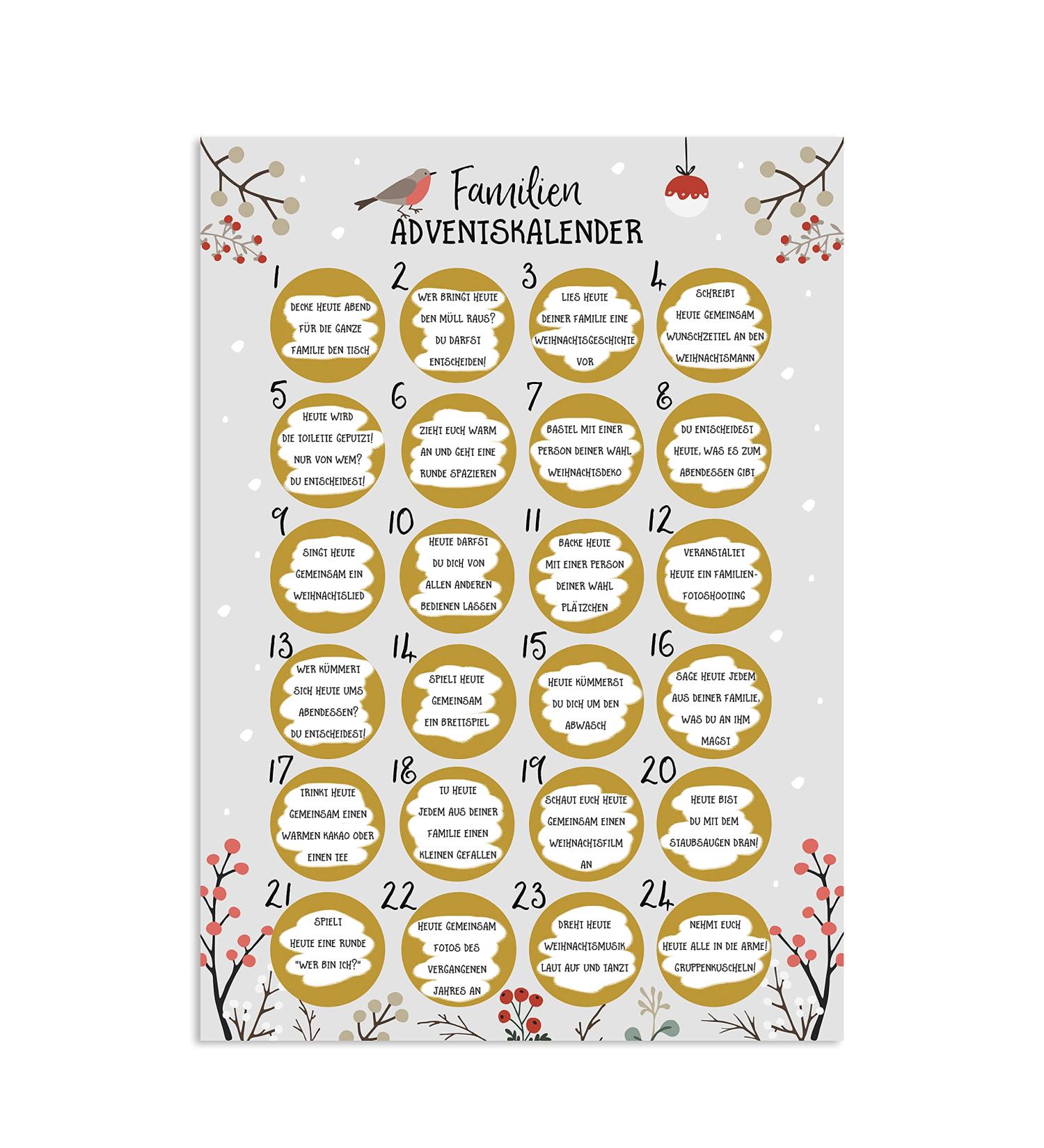 Nastami A3 Family Advent Calendar - Scratch Off Christmas Countdown | International Shipping - Buy Online on SooperMarket.com