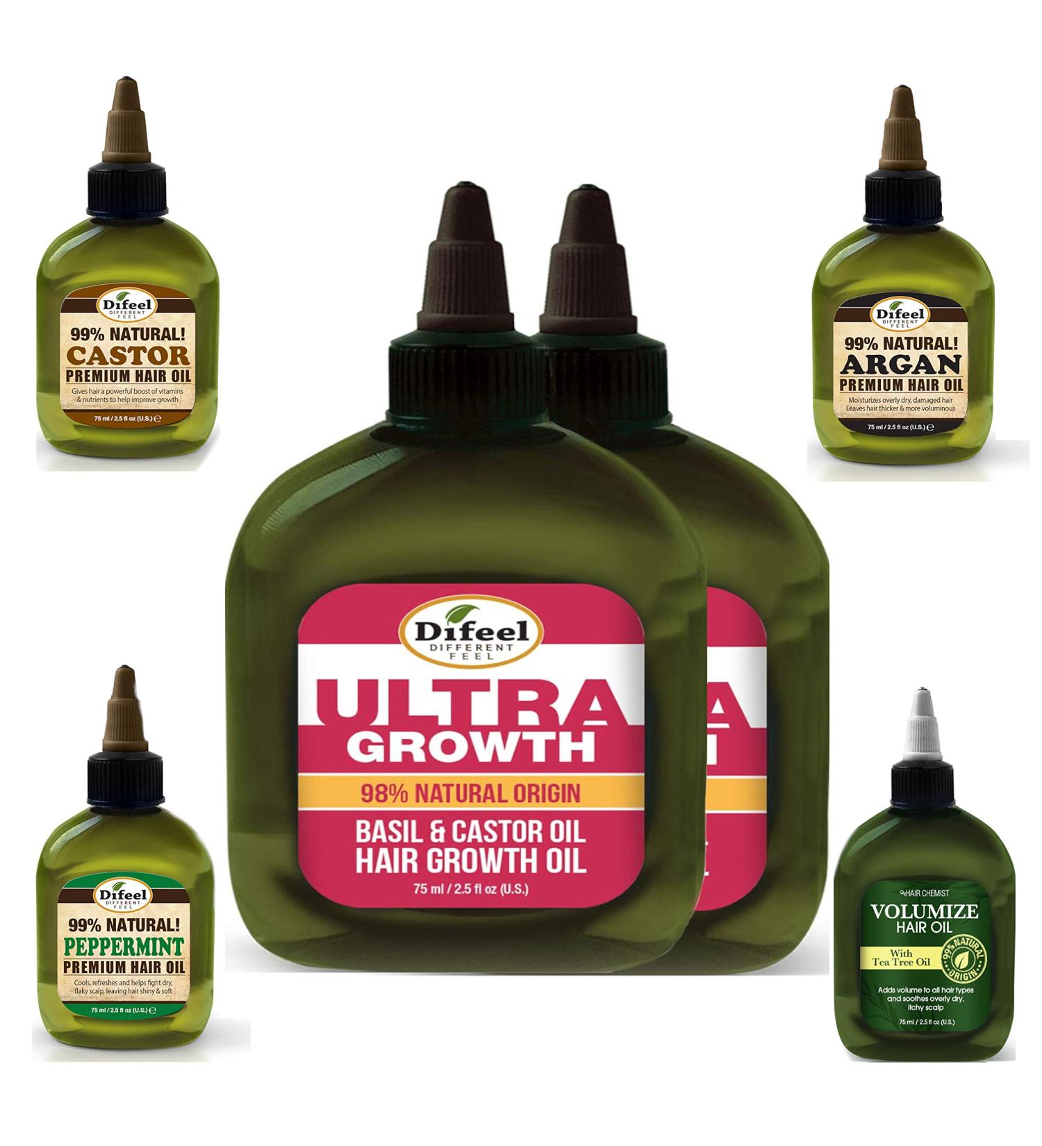 Difeel Ultra Hair Growth 6-Piece Deluxe Hair Oil Gift Set - Nourish, Strengthen, and Stimulate Hair Growth - Buy Online on SooperMarket.com