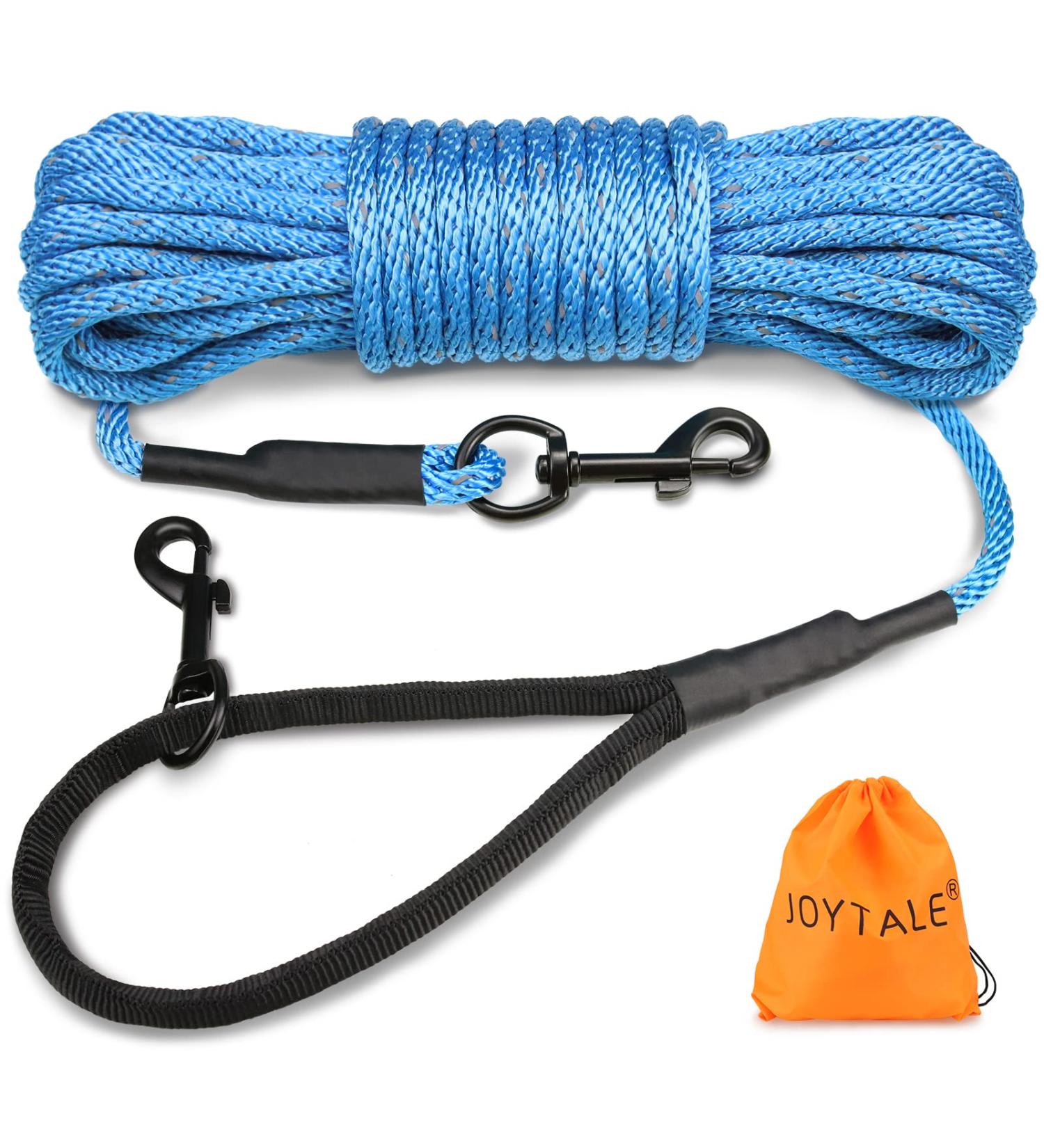 Joytale 15m Reflective Dog Leash - Padded Handle 2 Carabiner Hooks Nylon Training Line for Small Dogs & Puppies - Blue | International Shipping - Buy Online on SooperMarket.com