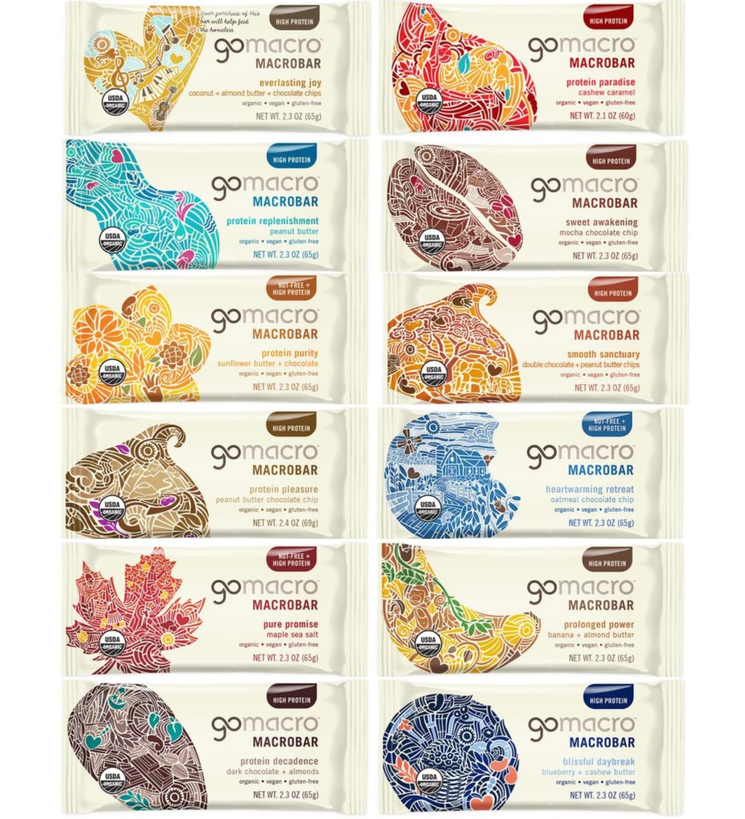 Organic Vegan Protein Bars Variety Pack - 12 Count, 1.9-2.3 Ounce Bars in Healthiest Bars Box - Buy Online on SooperMarket.com