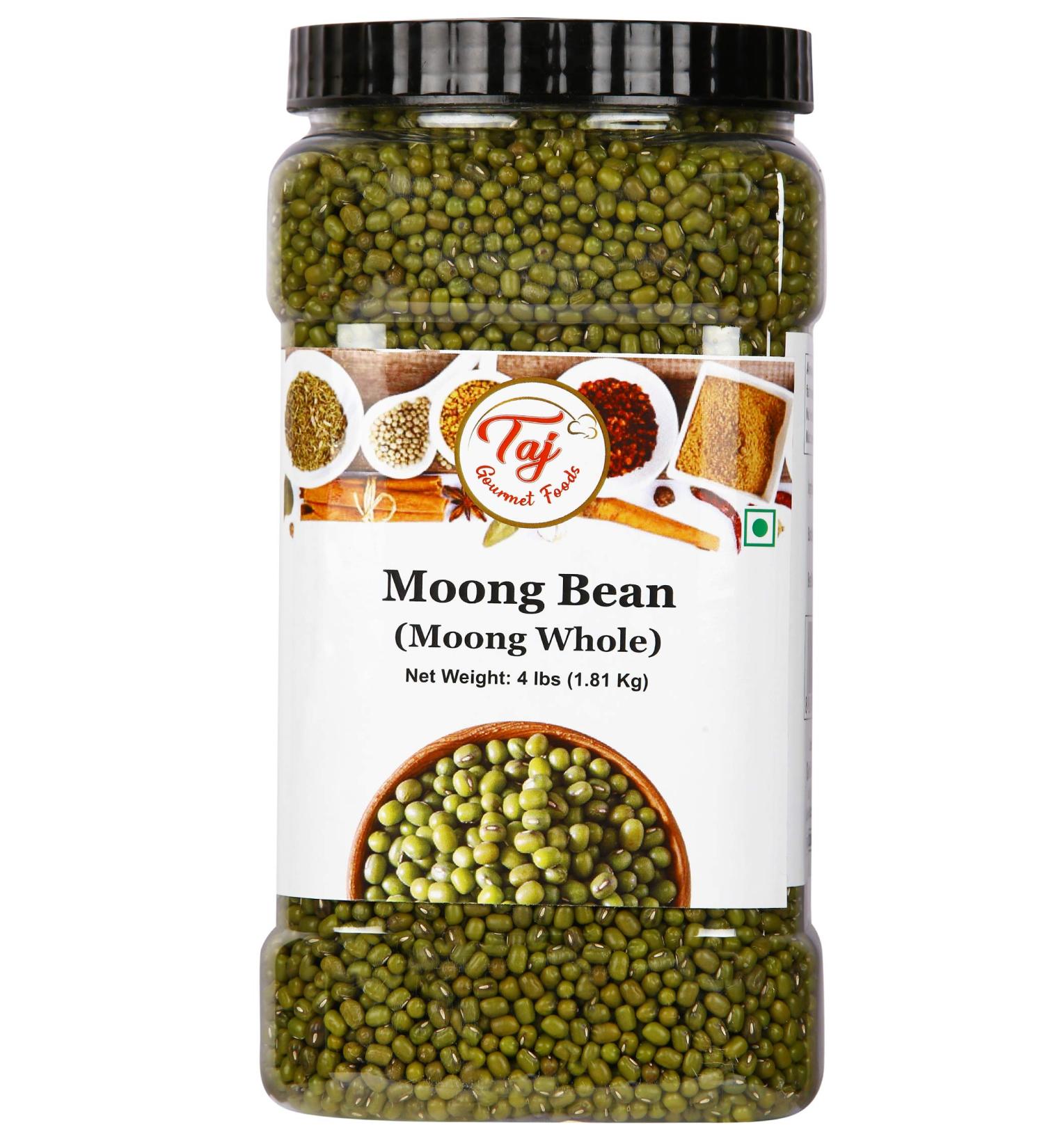 Taj Premium Indian Moong Dal Whole Mung Beans - 4 lbs Jar - Buy Online on SooperMarket.com