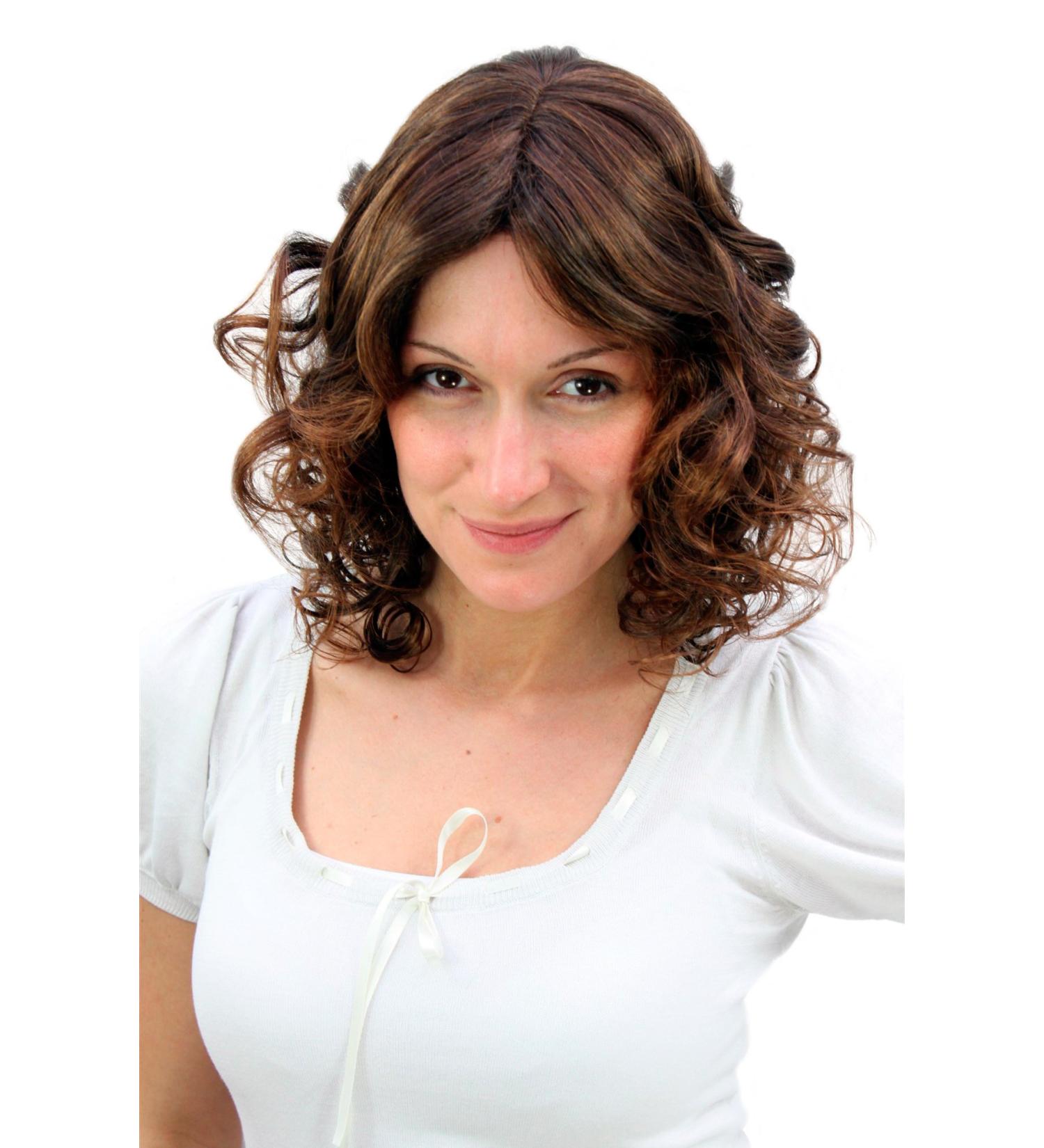 WIG ME UP 4019-2T30 | Curly Brunette Shoulder Length Wig | Tapered Tips | International Shipping Available - Buy Online on SooperMarket.com