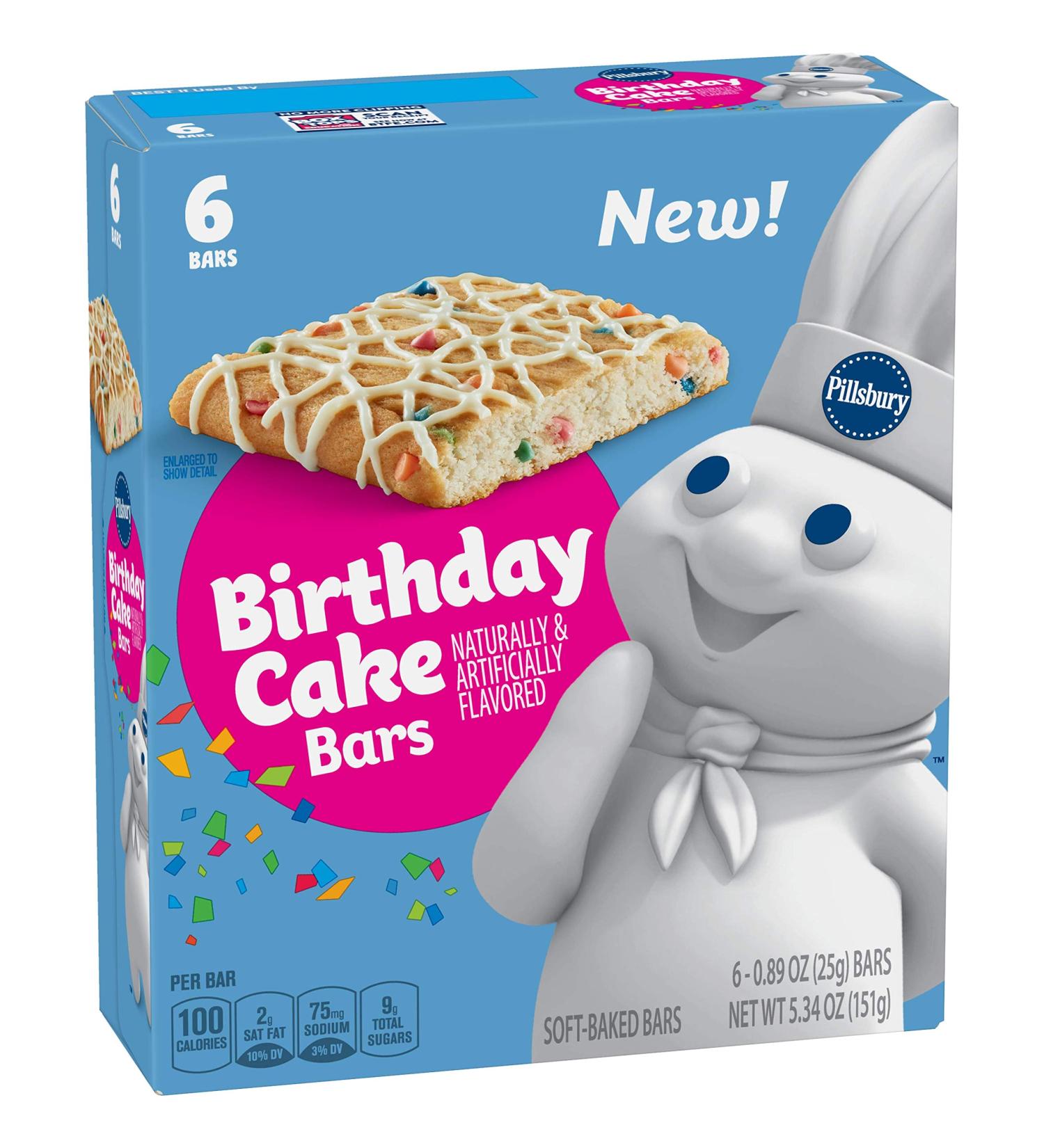 Pillsbury Birthday Cake Bars 6ct - Delicious 5.34oz Treats for Celebrations - Buy Online on SooperMarket.com