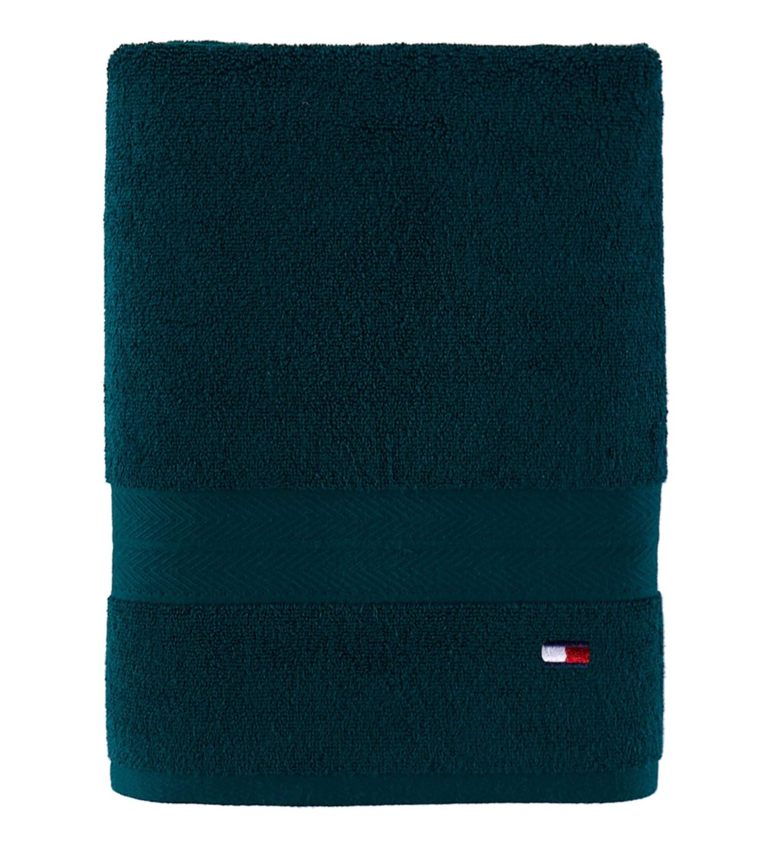 Tommy Hilfiger Modern American Solid Bath Towel - 30 x 54 Inches, 100% Cotton, 574 GSM - Botanical Garden Color - Buy Online on SooperMarket.com