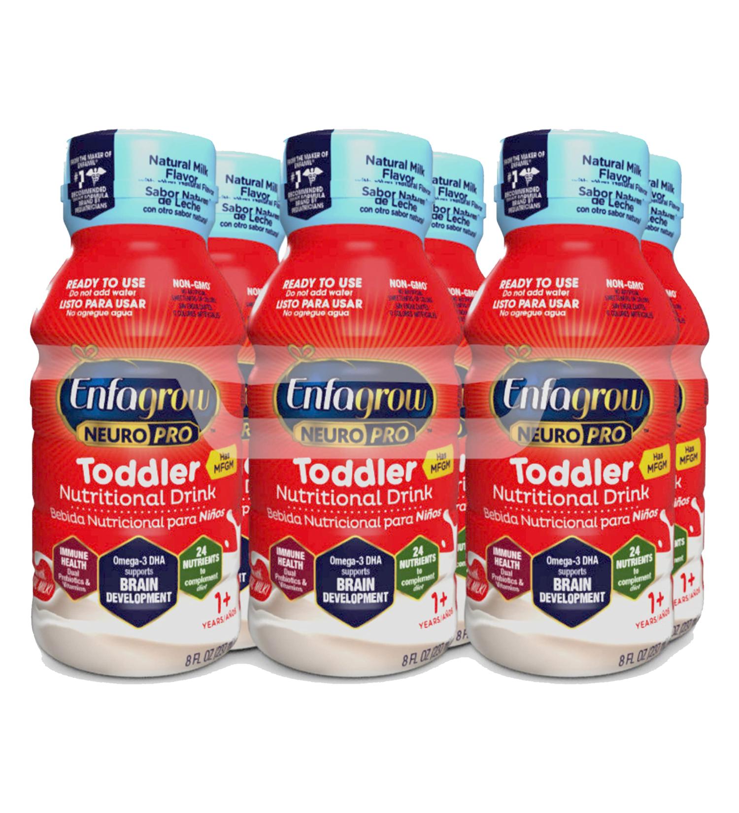 Enfagrow NeuroPro Toddler Nutritional Drink 8 fl. oz. (6 Bottles) | Prebiotics, DHA, Iron, Non-GMO | Natural Milk Flavor - Enfamil - Buy Online on SooperMarket.com