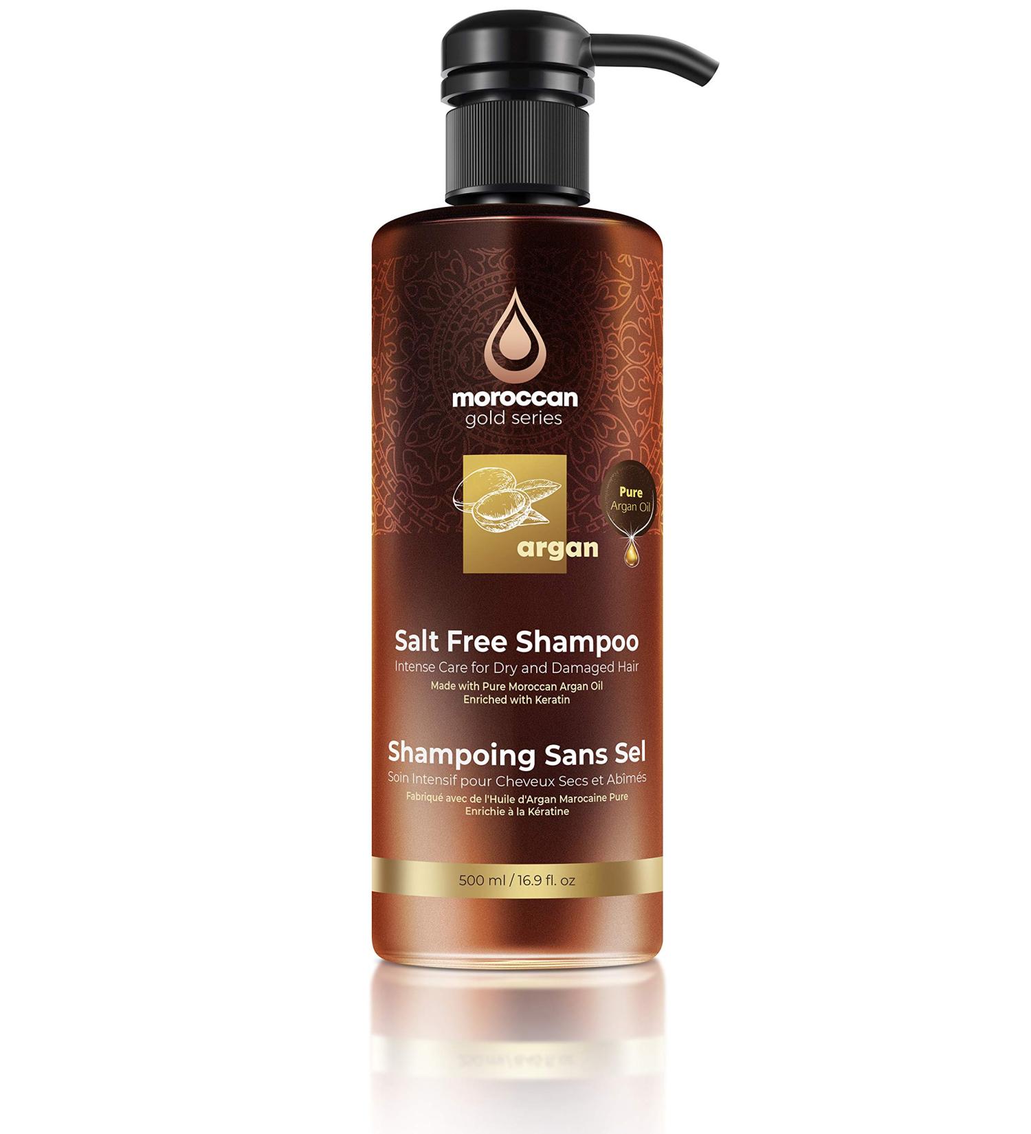 Moroccan Gold Series Salt Free Shampoo 16.9oz - Hydrating Argan Oil & Keratin Shampoo for Curly, Dry, Color Treated Hair - Buy Online on SooperMarket.com