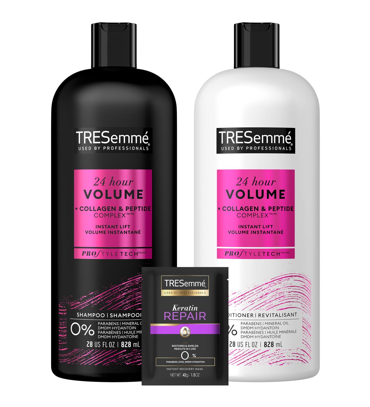 TRESemm 24 Hour Volume Shampoo & Conditioner Set | Keratin Repair Hair Mask | Best Volumizing Hair Products for Fine Hair with Collagen & Peptide Complex - Buy Online on SooperMarket.com