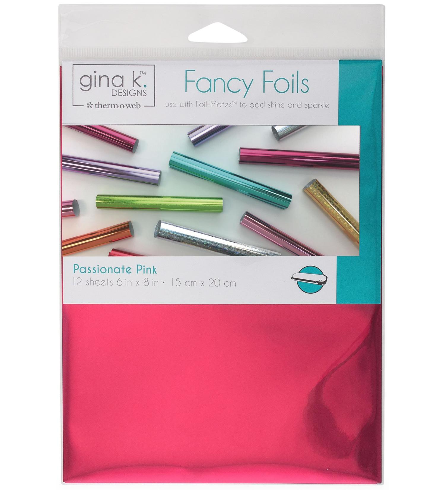 Gina K. Designs for Therm O Web Fancy Foils 6 x 8 Sheets Passionate Pink 12 Count