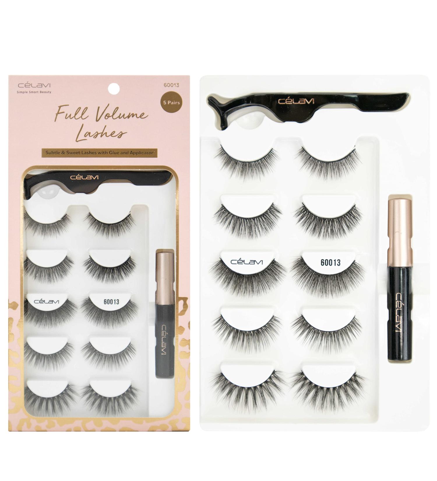 Celavi Full Volume Eyelash - Lightweight Reusable Lashes with Glue & Applicator - Contact Lens Friendly (10 Pairs - Buy Online on SooperMarket.com