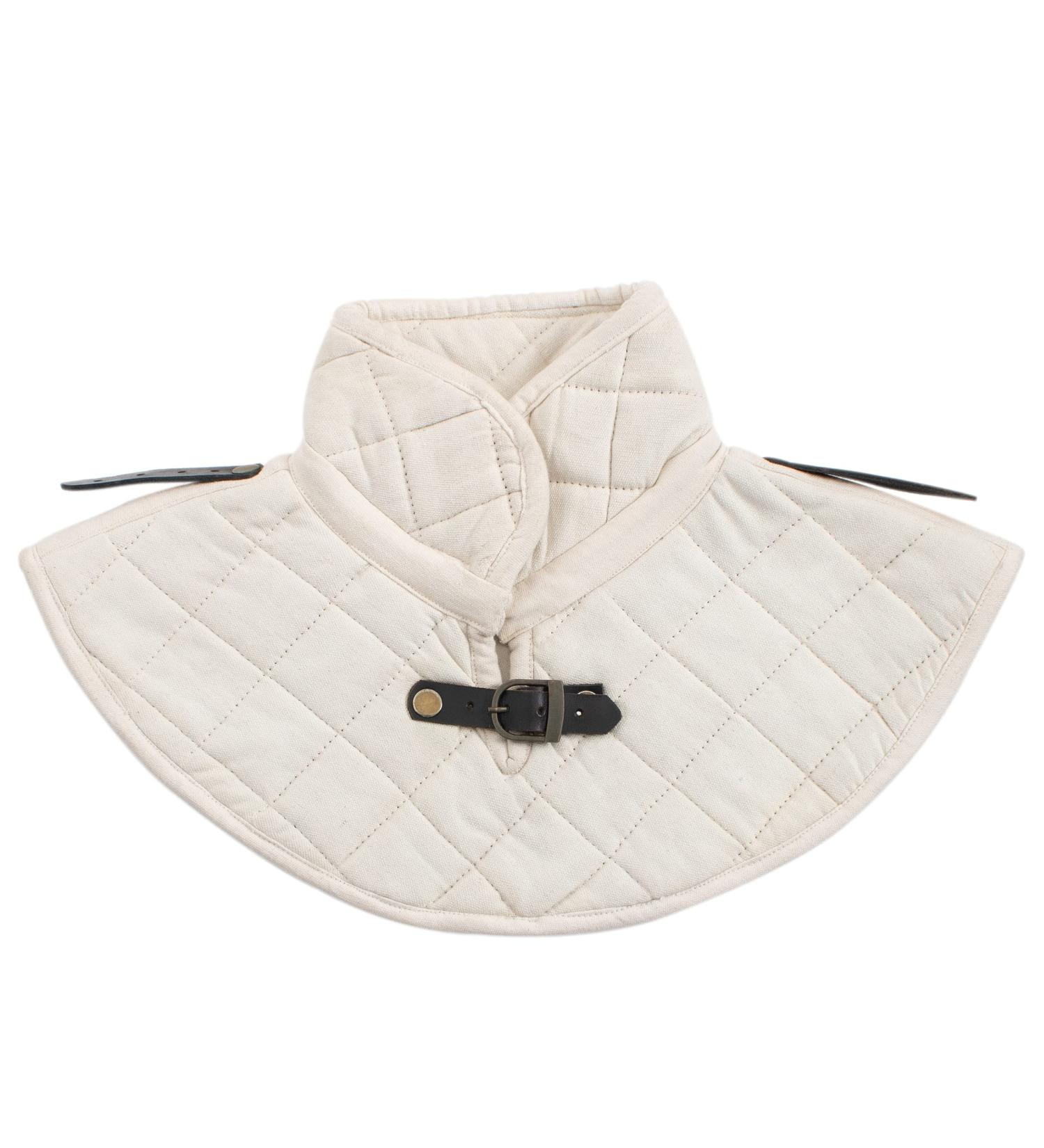 Mythrojan Cotton Padded Chain Mail Neck Protector for SCA Hema HMB - Ecru - Buy Online on SooperMarket.com
