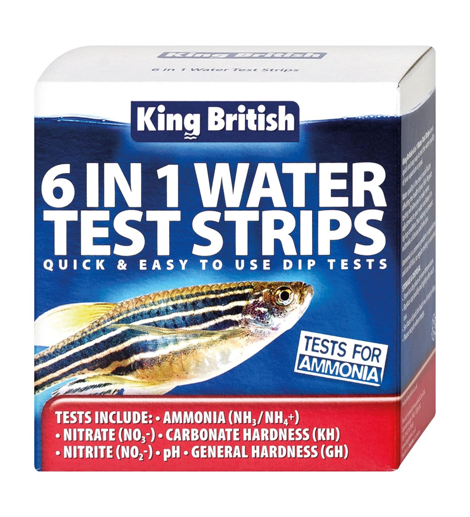 King British Test Strips 6 in 1 for Aquariums and Ponds - Buy Online on SooperMarket.com