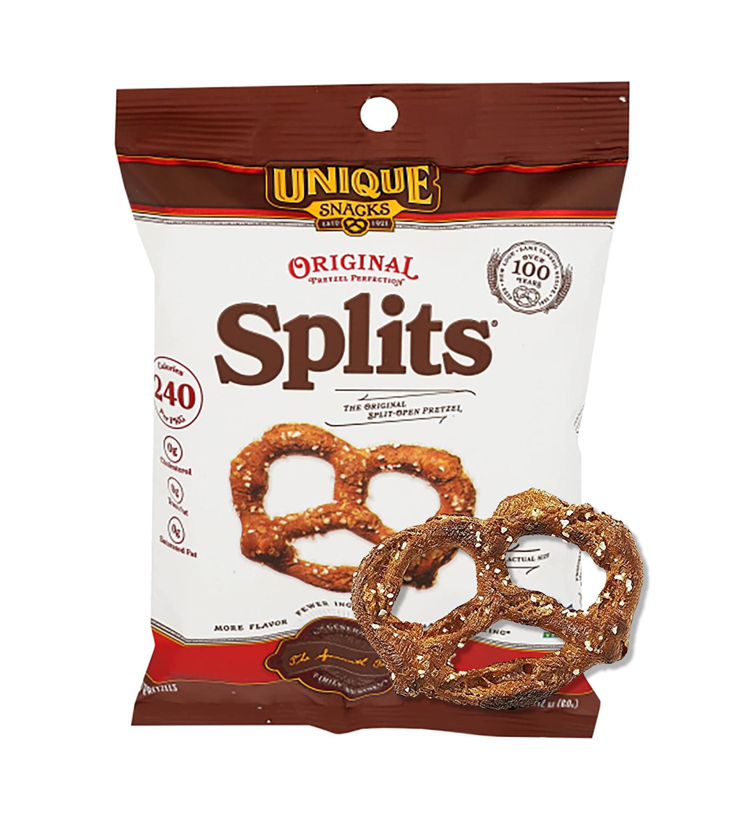 Original Splits Pretzels: Delicious Homestyle Baked Snack - Certified OU Kosher, Non-GMO, No Artificial Flavor - 2.12 Oz Bags (Pack of 24) - Buy Online on SooperMarket.com