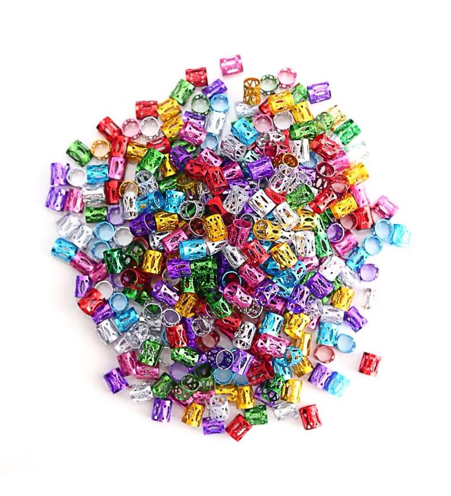 SKHAOVS 200 Pieces Hair Braid Rings Dreadlocks Dreadlocks Hair Jewelry Cuffs Braid Rings Hair Clips Adjustable Dreadlocks Beads Dreadlocks Accessories for Braiding Hair Decor (colorful) - Buy Online on SooperMarket.com