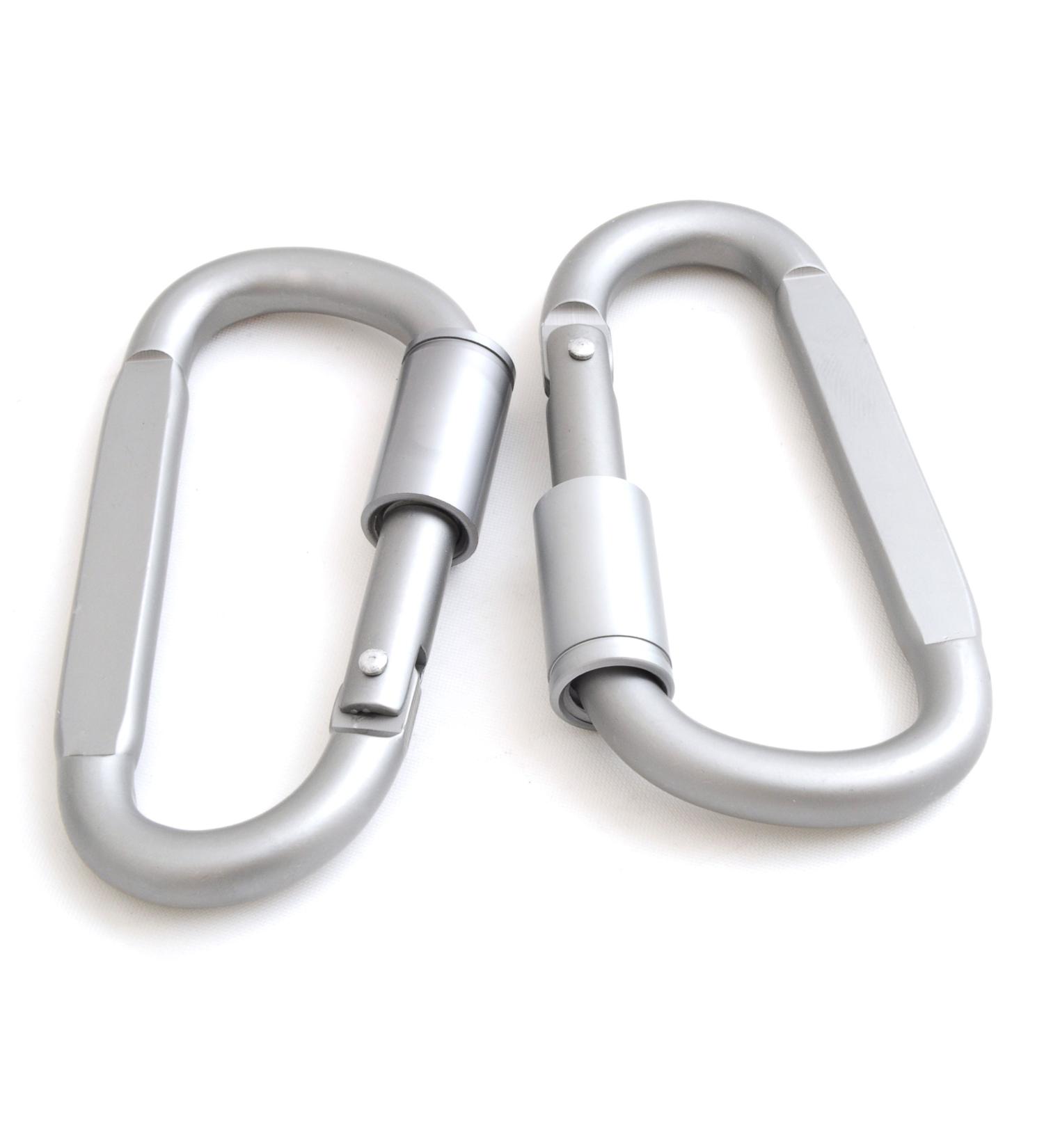 Wholeoo 2 Set D-Shaped 6mm Carabiner Hooks - Durable Aluminum with Thread Lock | Versatile Use (Not for Climbing) - Buy Online on SooperMarket.com