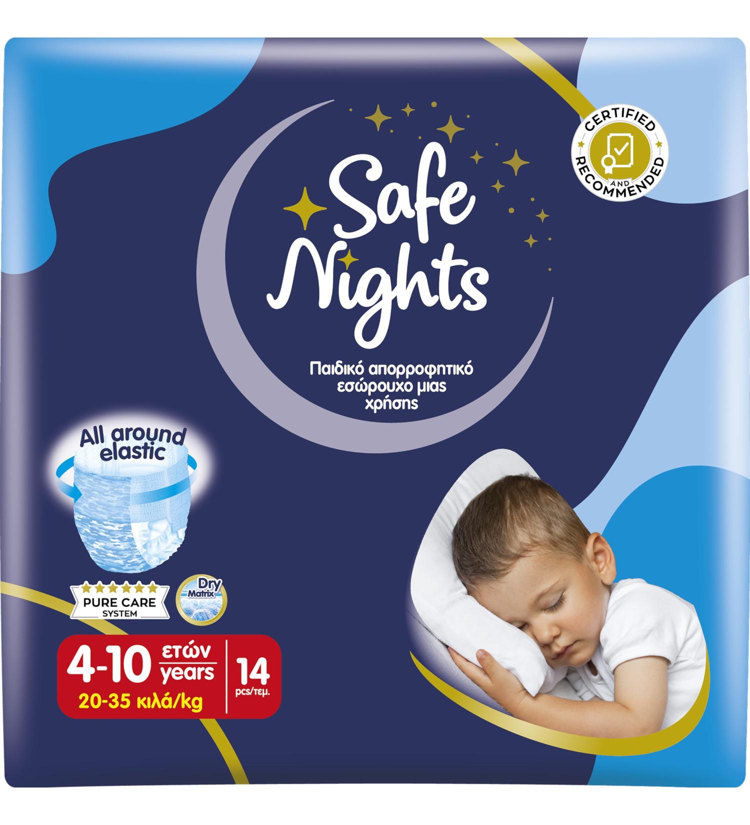Babylino Safe Nights Boy - Absorbent Night Pants for Babies 4-10 Years (20-35 kg) - Pack of 14 for Comfortable Sleep - Buy Online on SooperMarket.com