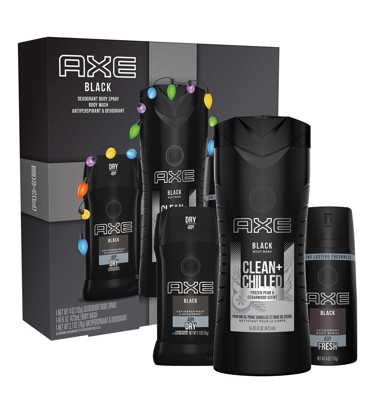 AXE Black Holiday Gift Set: Body Spray, Antiperspirant & Deodorant, Body Wash - 3 Count - Buy Online on SooperMarket.com