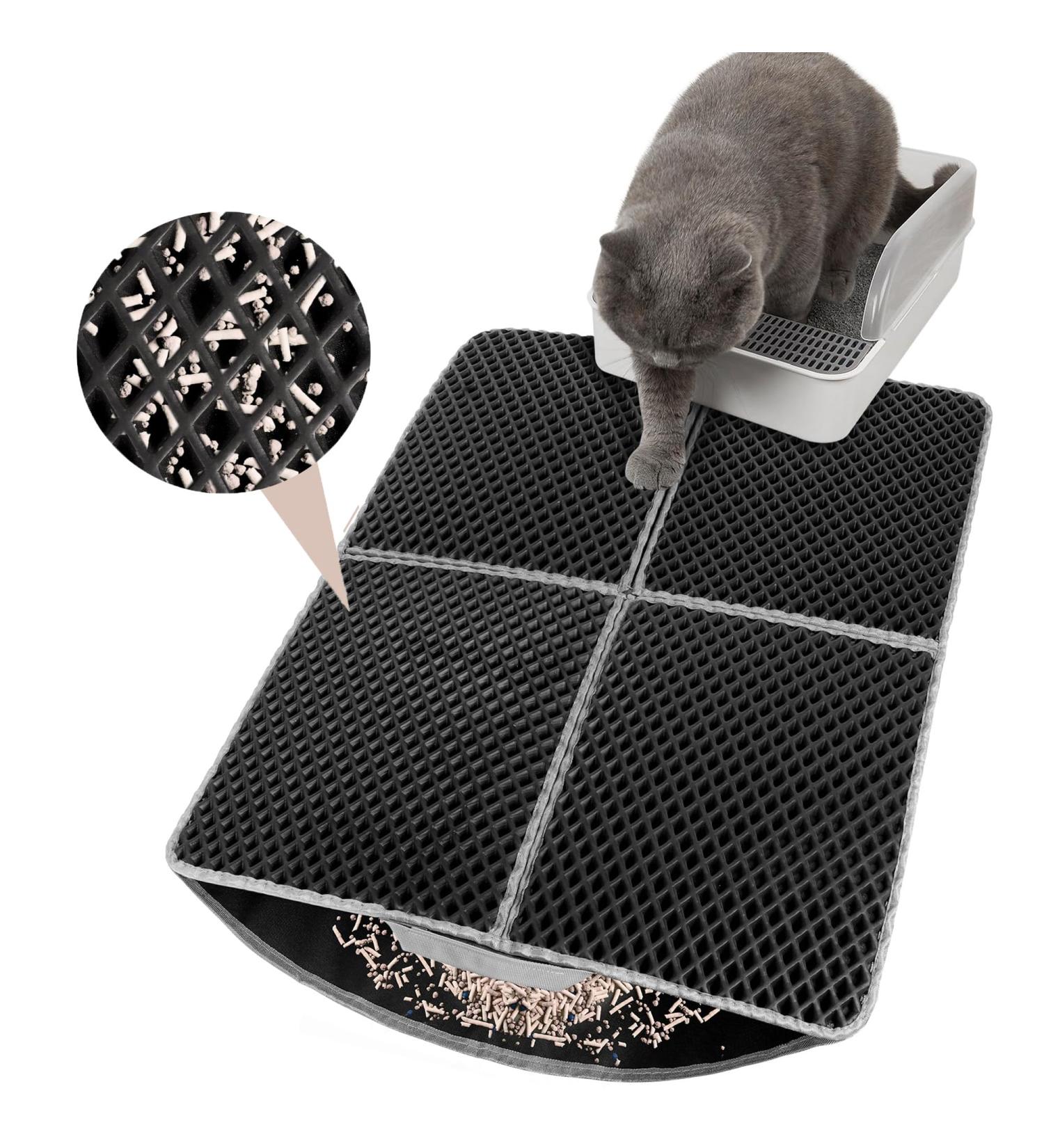 Kaket Large Cat Litter Mat 75x55CM - Non-Slip & Waterproof Double Layer Trapping Mat - Buy Online on SooperMarket.com