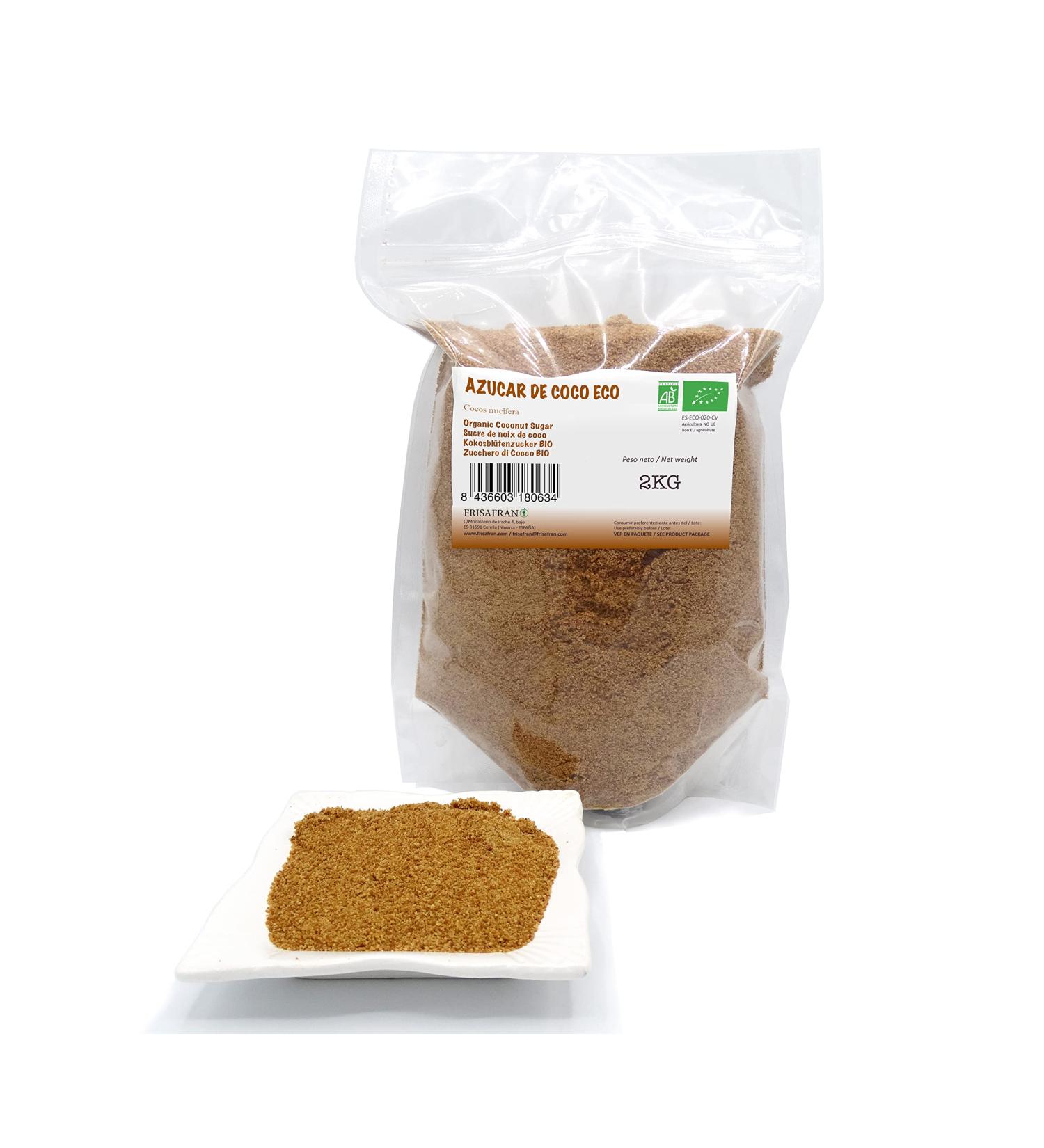 Frisafran Organic Coconut Blossom Sugar 2kg - Pure Natural Coconut Sugar for Healthy Sweetening - Buy Online on SooperMarket.com
