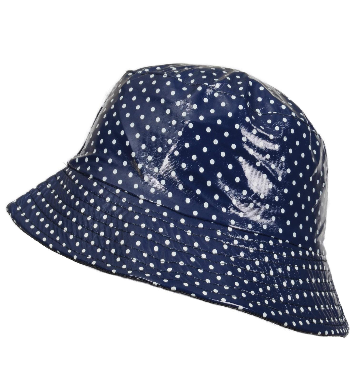 Toutacoo Waterproof Vinyl Bucket Rain Hat 03 - Blue Polka Dot - Buy Online on SooperMarket.com