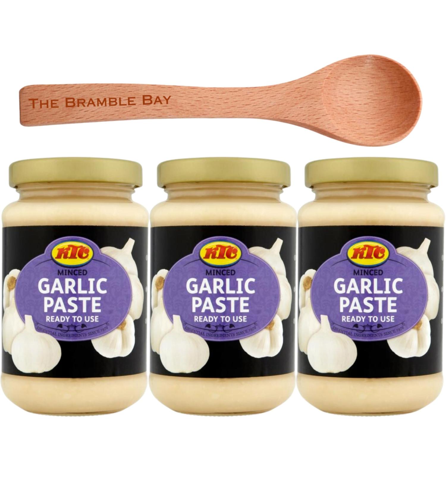 Garlic Paste bundle contains KTC Minced Garlic Paste Pack of 3 x 210g Wooden Spoon - Buy Online on SooperMarket.com