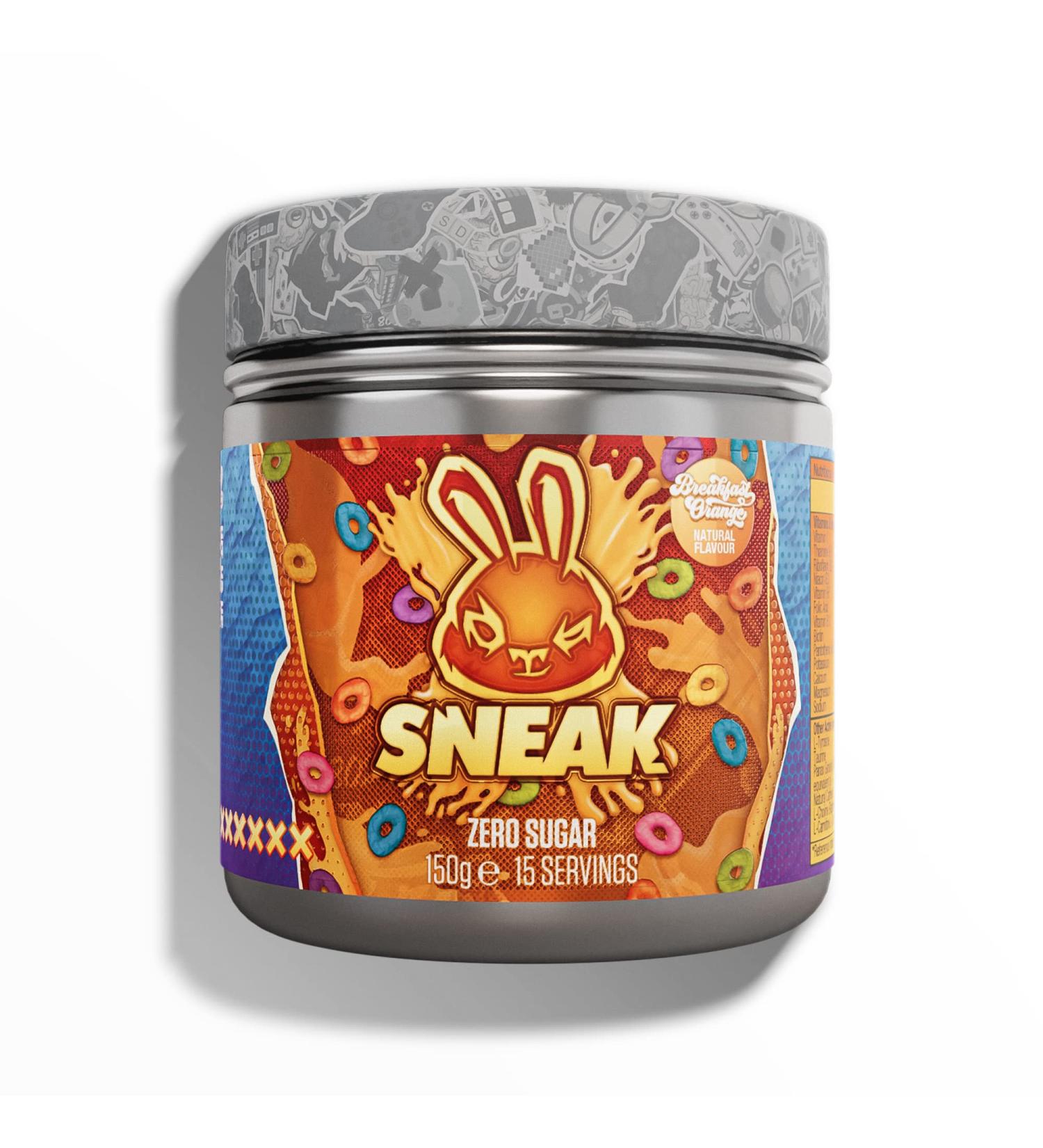 SNEAK | Breakfast Orange Edition | In-Game Focus Boost Energy Drink Zero Sugar Low-Calorie Vegan | 15 Servings Breakfast Orange 150.00 g (Pack of 1) - Buy Online on SooperMarket.com