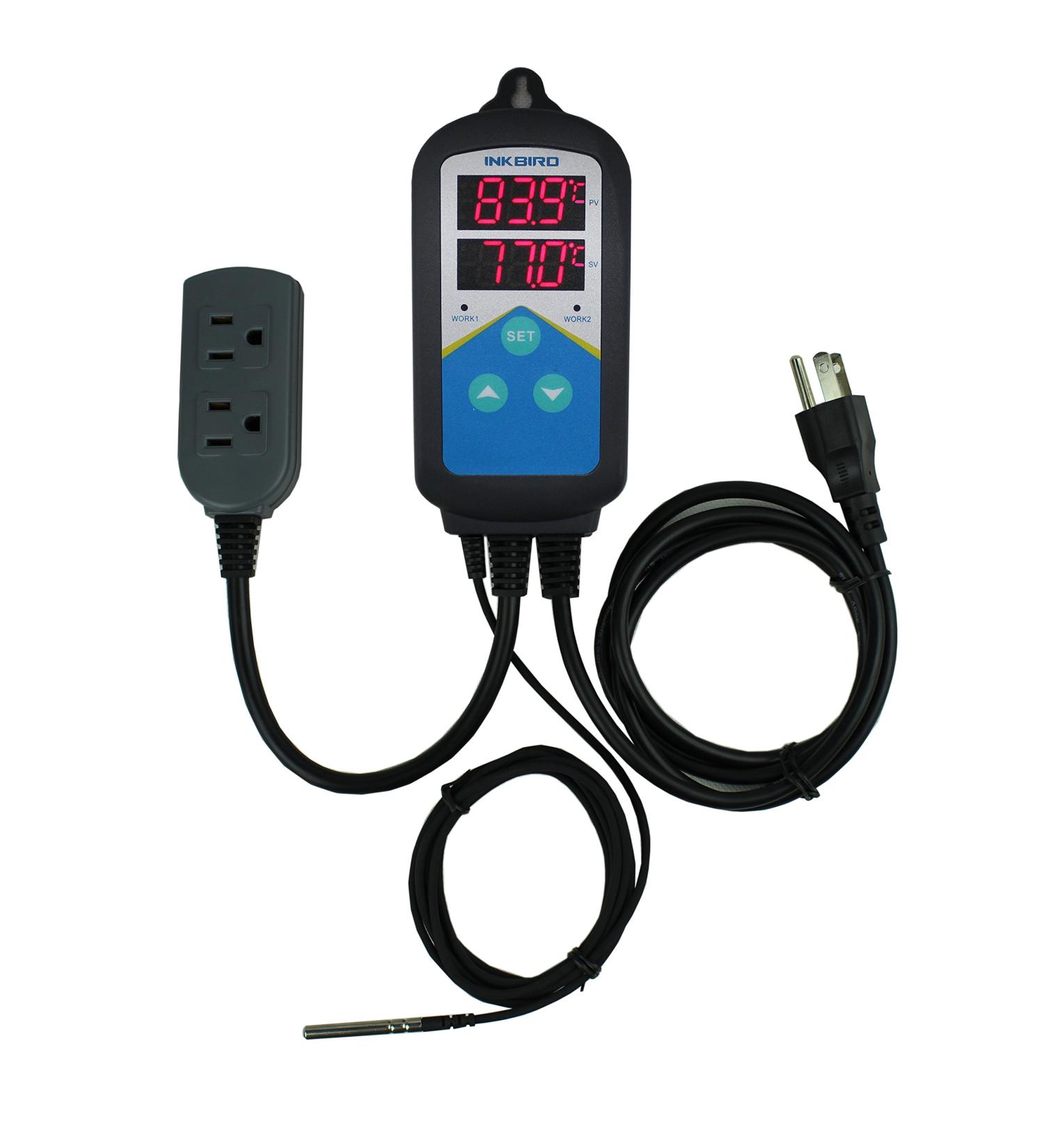 Inkbird Temperature Controller ITC-306T Digital Thermostat Smart Day Night Cycle Dual Heating Outlet Itc-306t Ntc Probe - Buy Online on SooperMarket.com